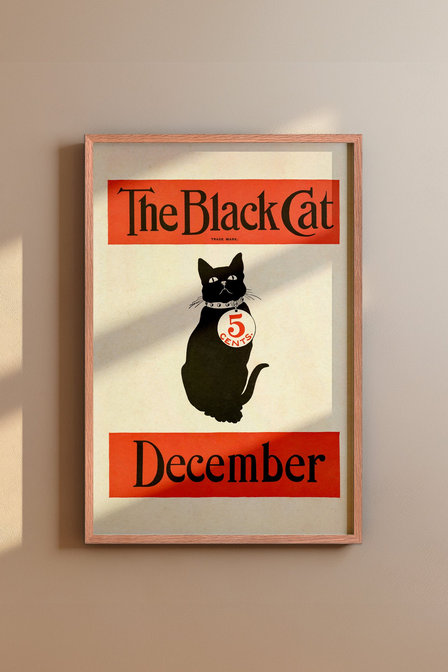 The Black Cat December Cover – 1904 Art Nouveau Magazine Illustration Vintage Print