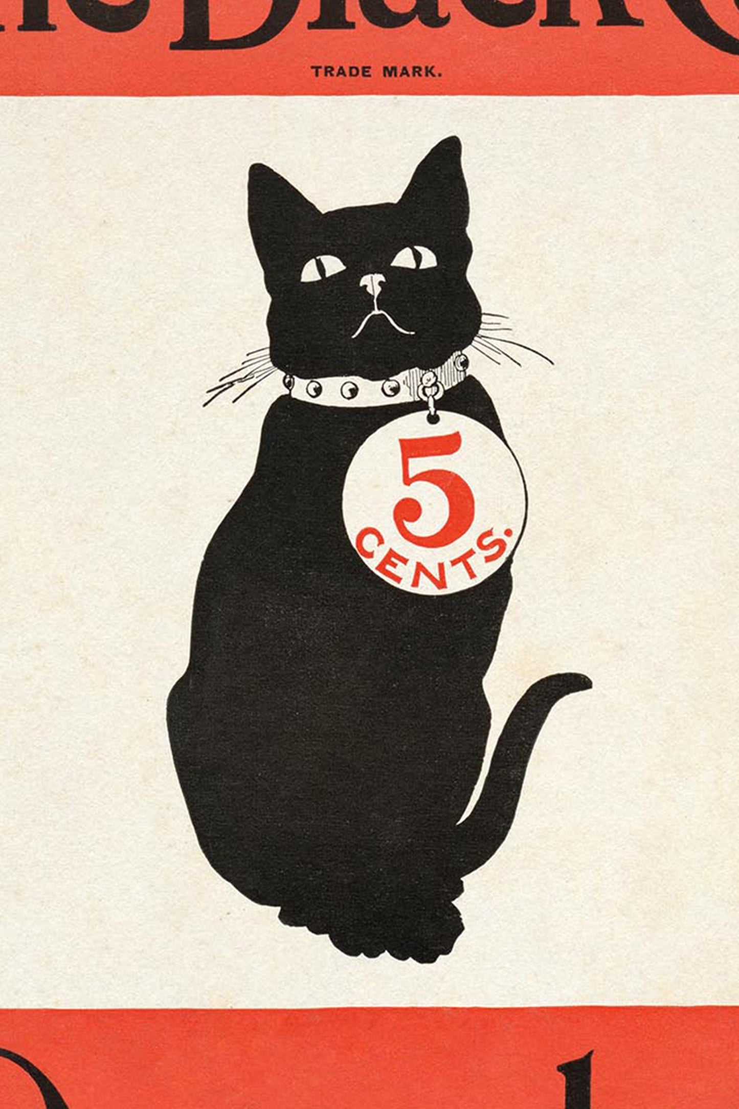The Black Cat December Cover – 1904 Art Nouveau Magazine Illustration Vintage Print