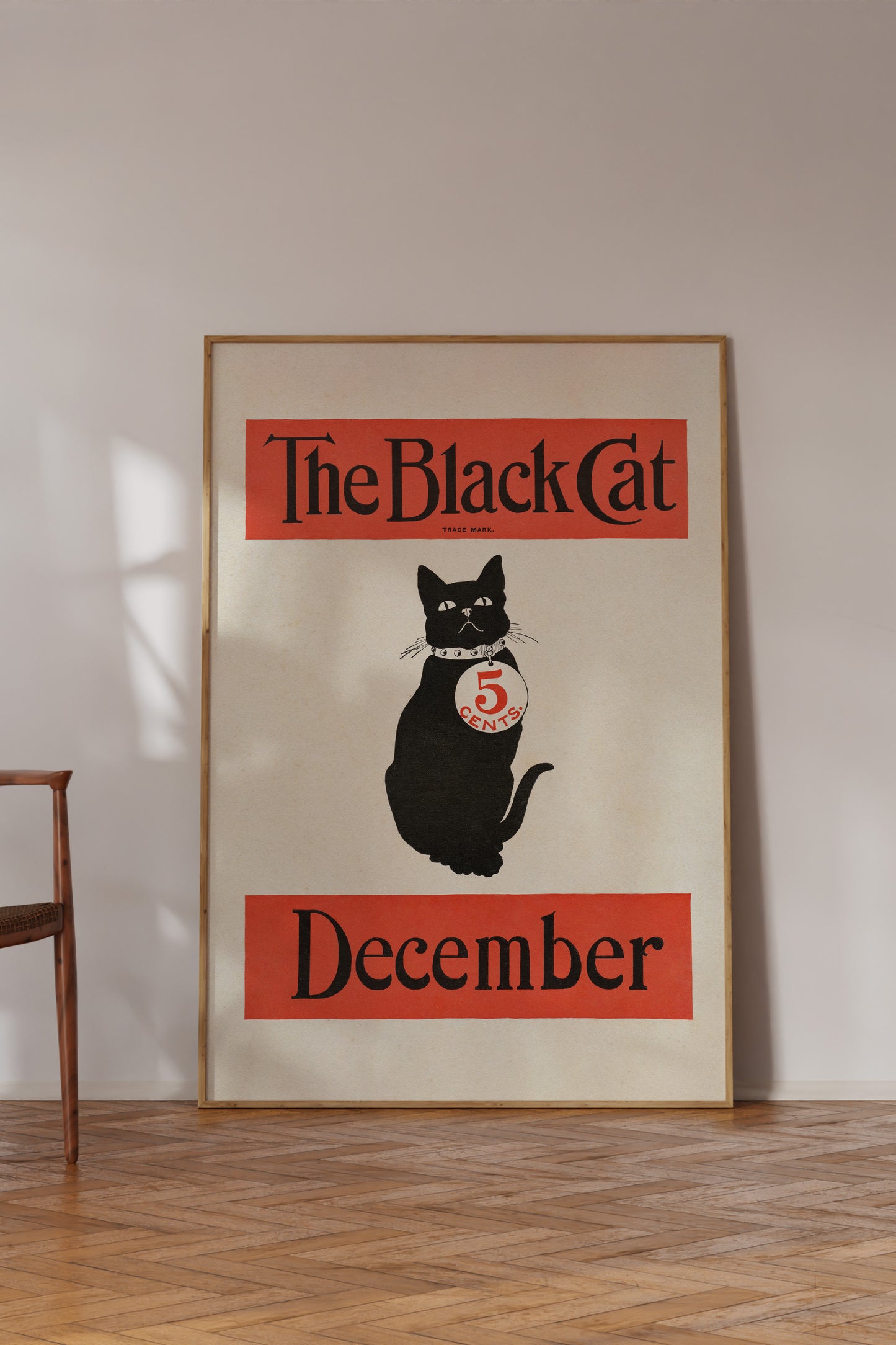 The Black Cat December Cover – 1904 Art Nouveau Magazine Illustration Vintage Print
