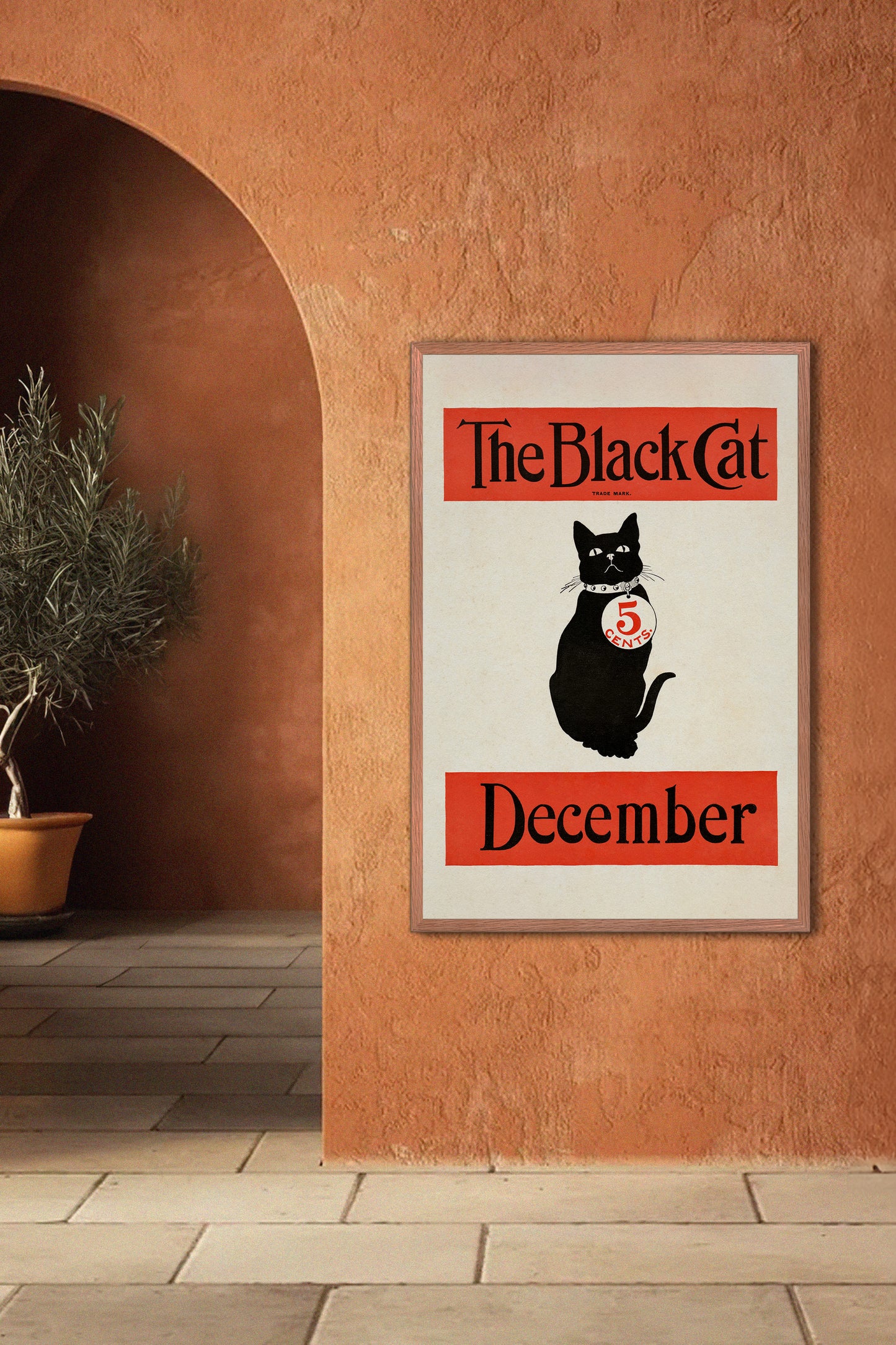 The Black Cat December Cover – 1904 Art Nouveau Magazine Illustration Vintage Print