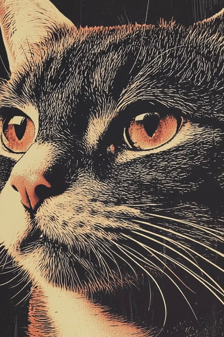 Vintage Cat Wall Art Print - 1920's Italian Poster Style