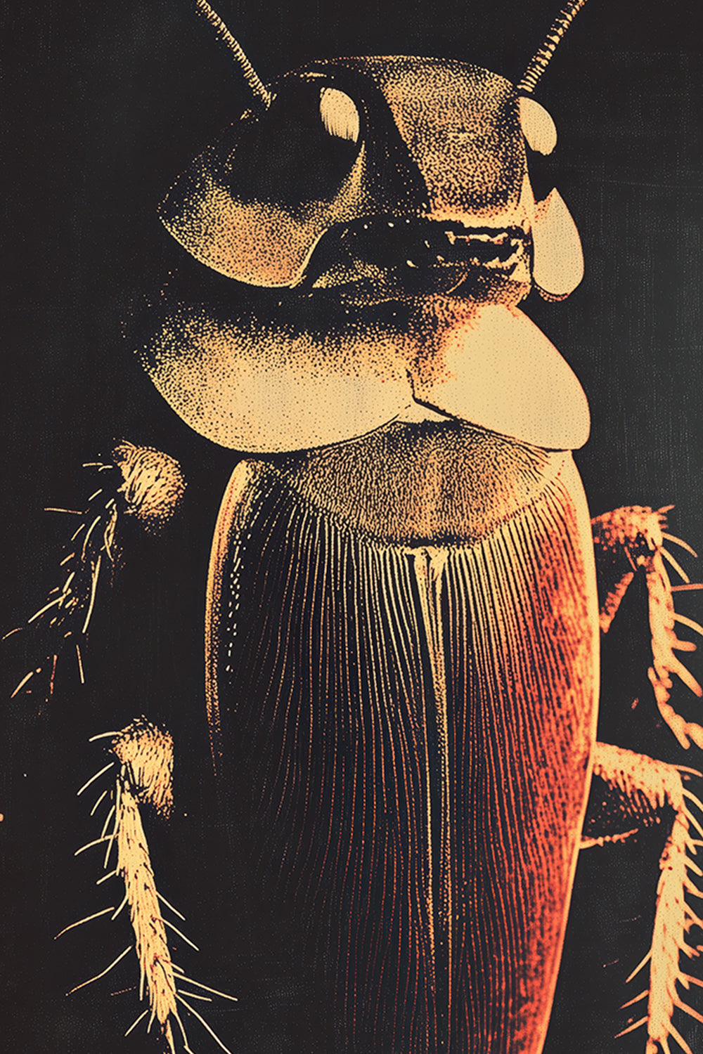 Vintage Cockroach Wall Art Print - 1920's Italian Poster Style