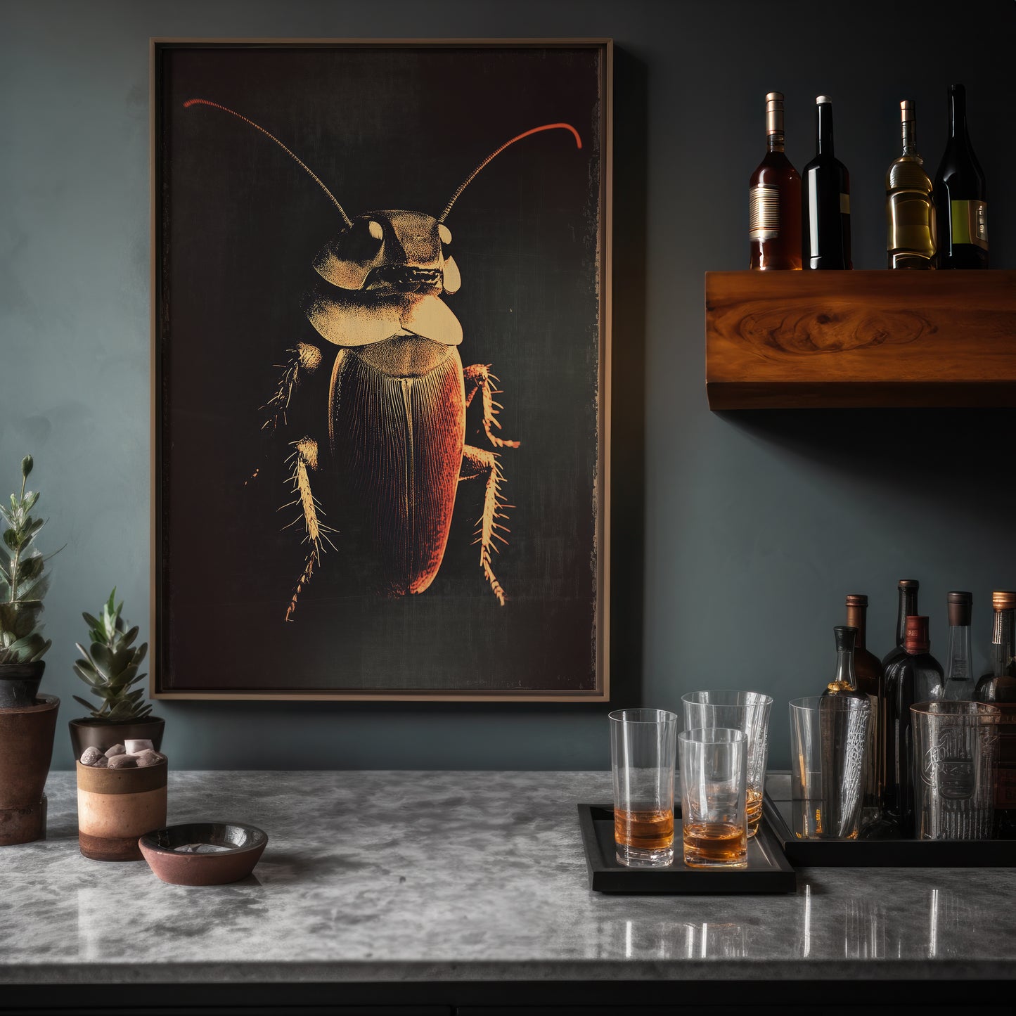 Vintage Cockroach Wall Art Print - 1920's Italian Poster Style