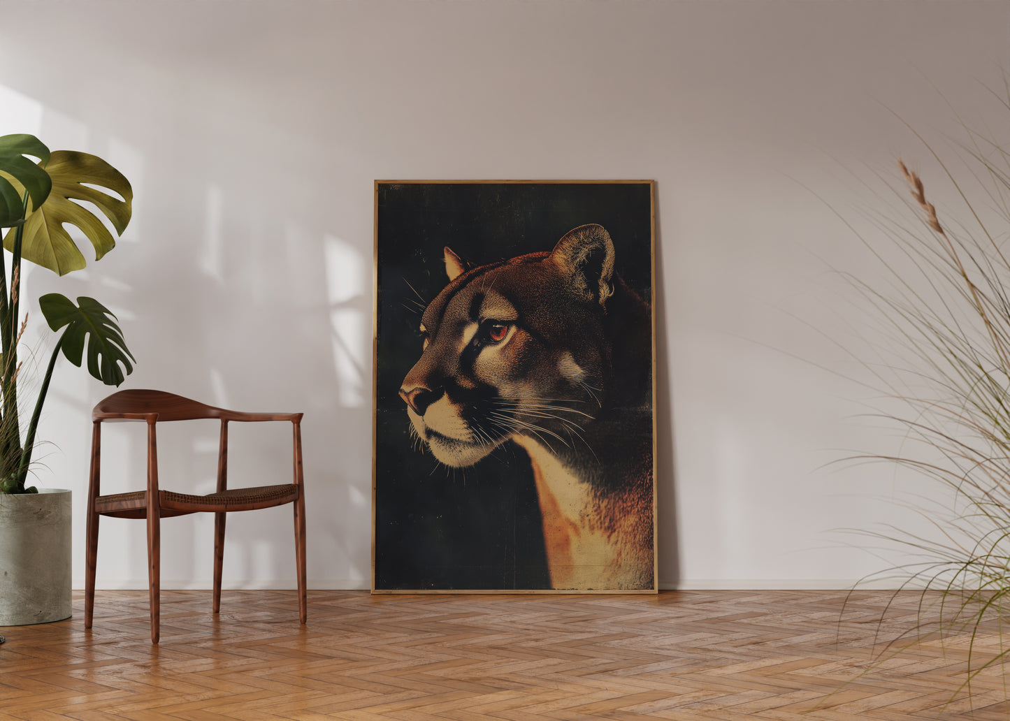 Vintage Cougar Wall Art Print - 1920's Italian Poster Style