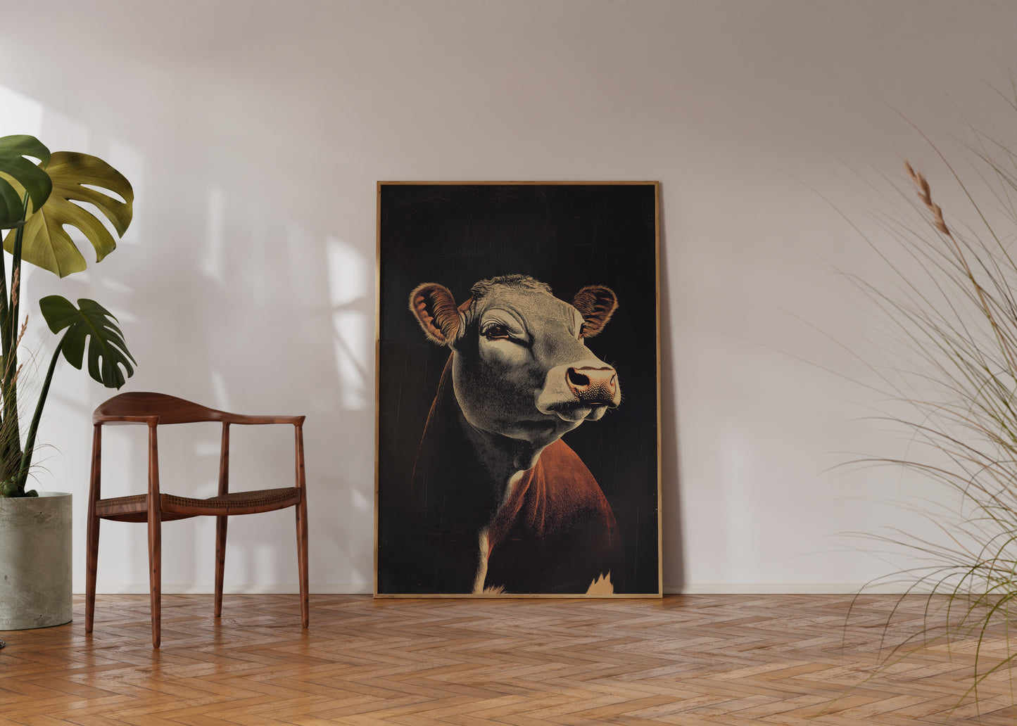 Vintage Cow Wall Art Print - 1920's Italian Poster Style