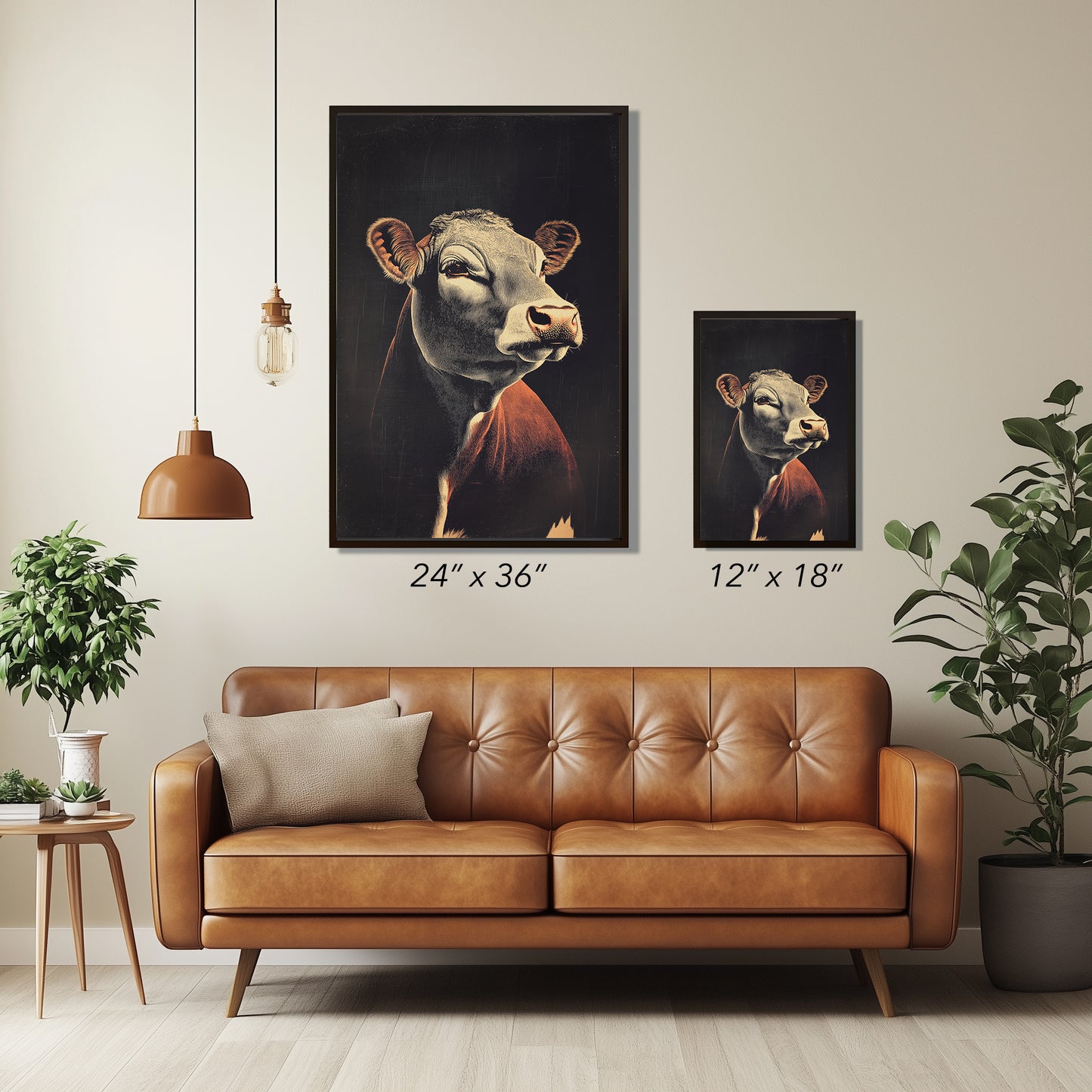 Vintage Cow Wall Art Print - 1920's Italian Poster Style
