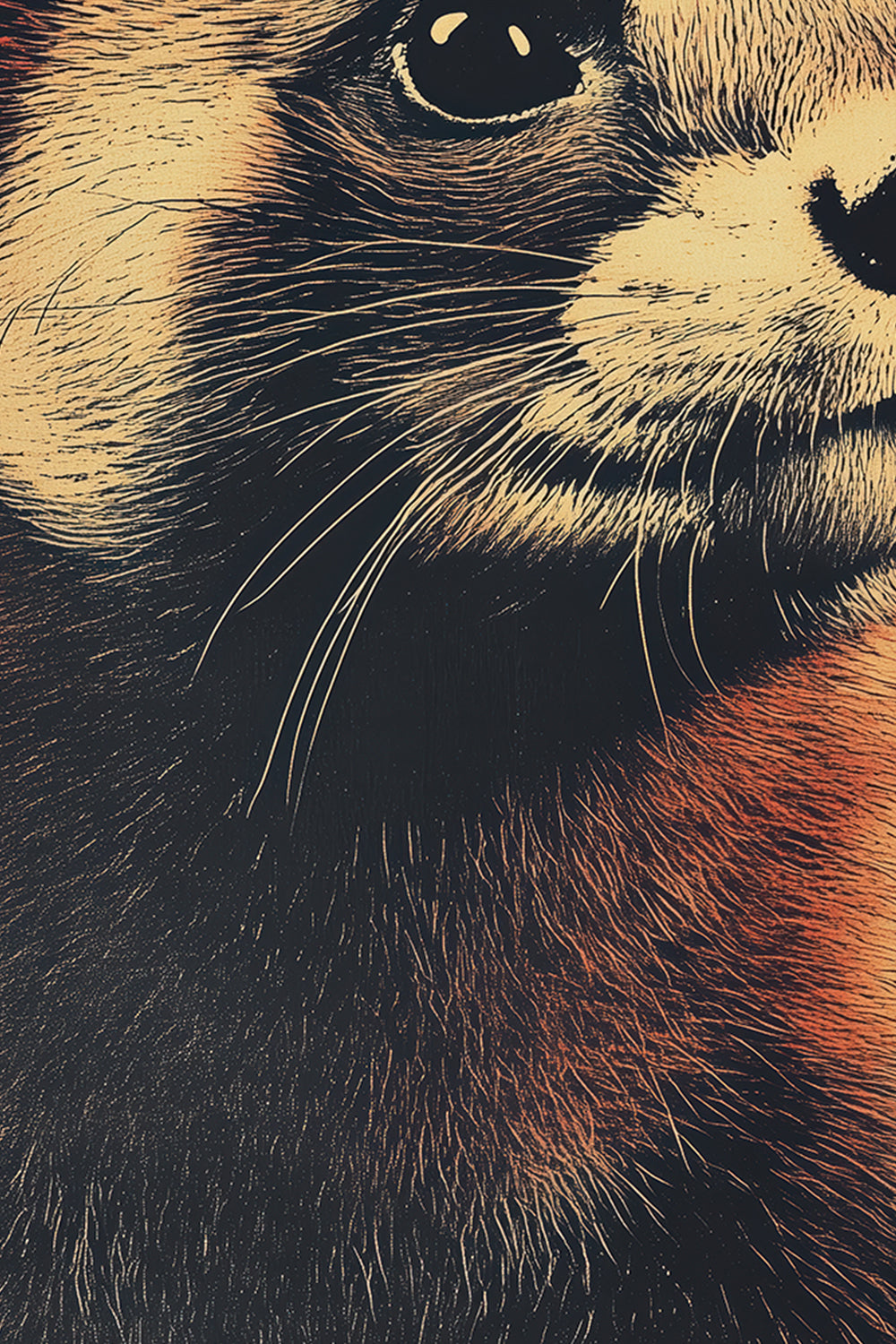 Vintage Ferret Wall Art Print - 1920's Italian Poster Style