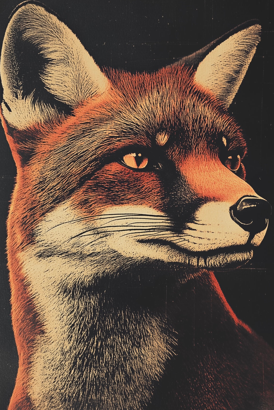 Vintage Fox Wall Art Print - 1920's Italian Poster Style