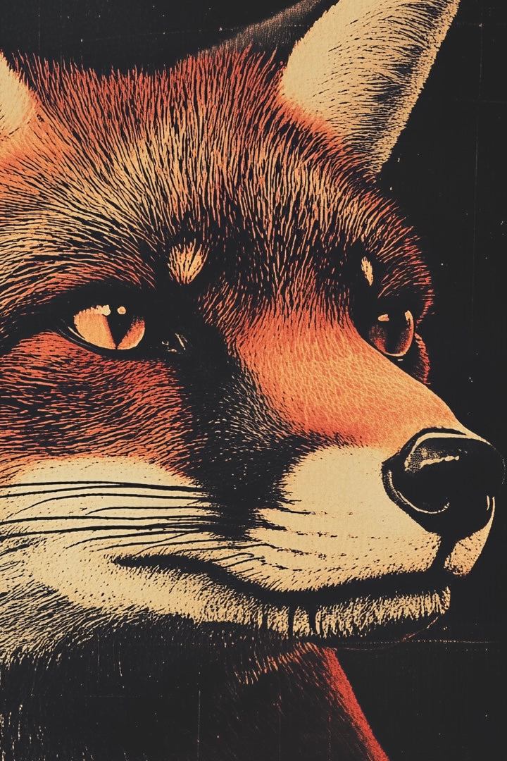 Vintage Fox Wall Art Print - 1920's Italian Poster Style