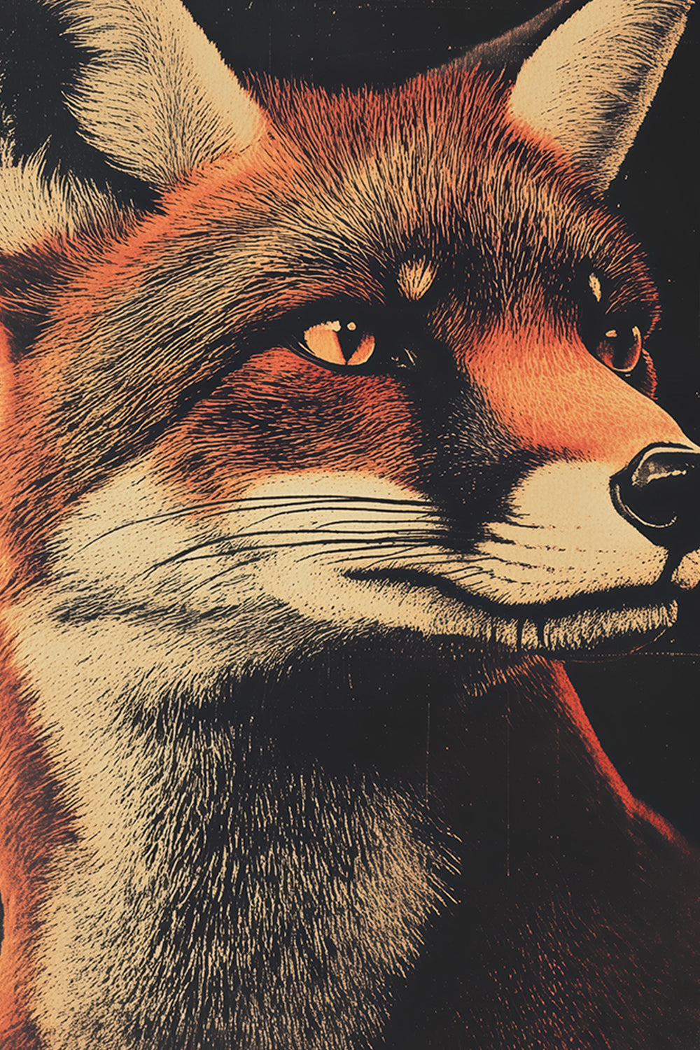 Vintage Fox Wall Art Print - 1920's Italian Poster Style