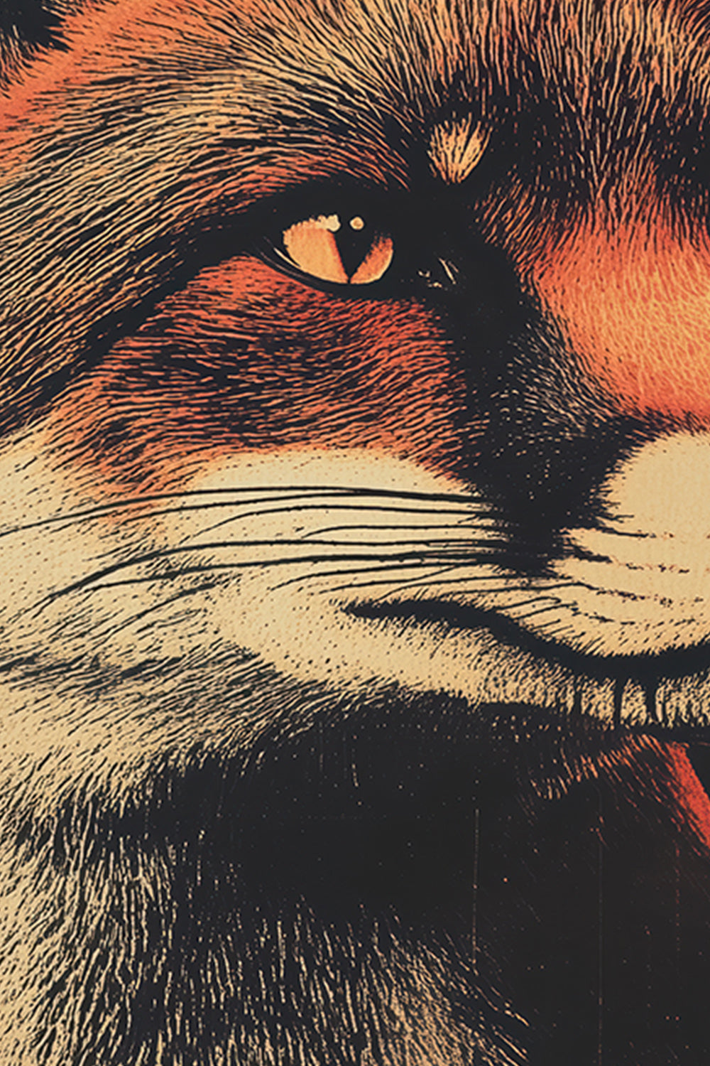 Vintage Fox Wall Art Print - 1920's Italian Poster Style