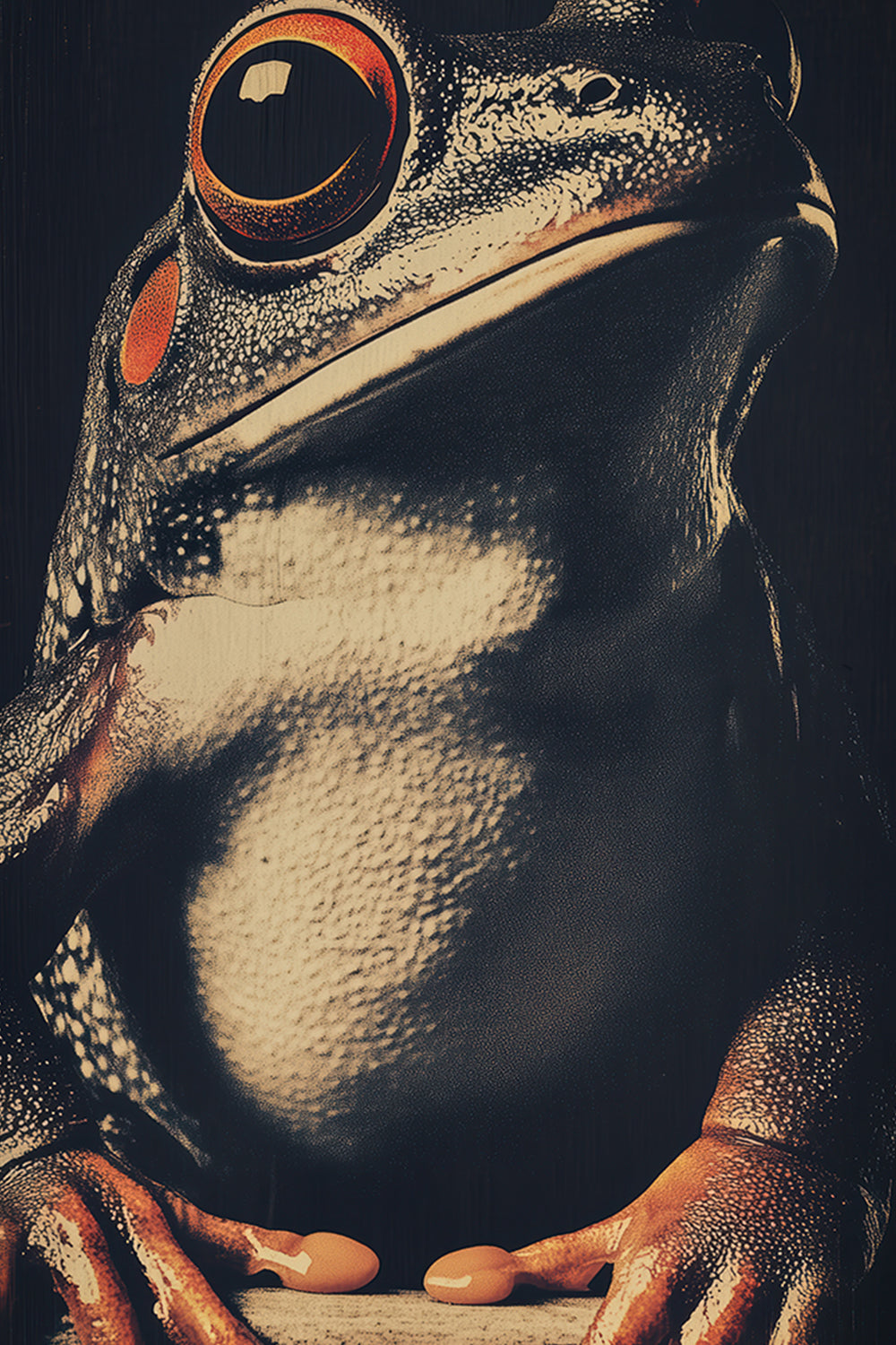 Vintage Frog Wall Art Print - 1920's Italian Poster Style
