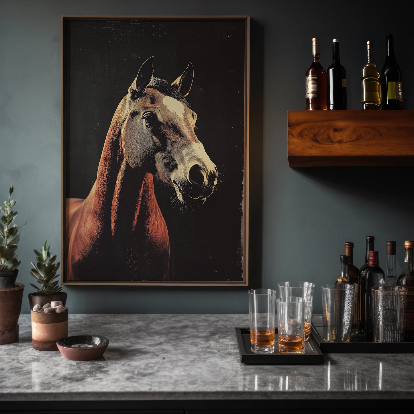 Vintage Horse Wall Art Print - 1920's Italian Poster Style