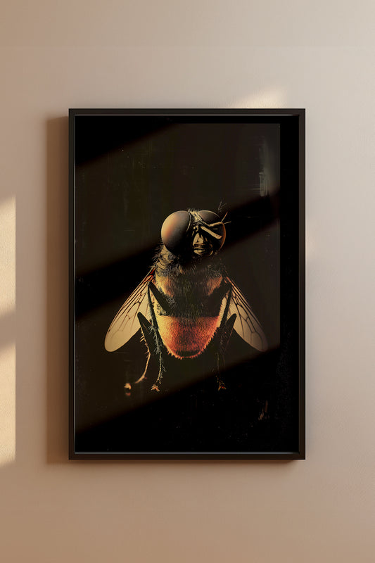 Vintage Housefly Wall Art Print - 1920's Italian Poster Style