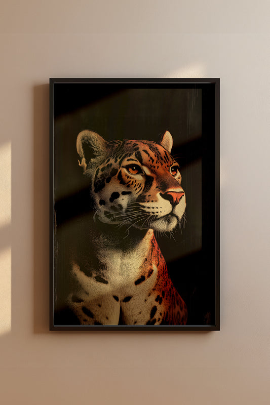 Vintage Jaguar Wall Art Print - 1920's Italian Poster Style