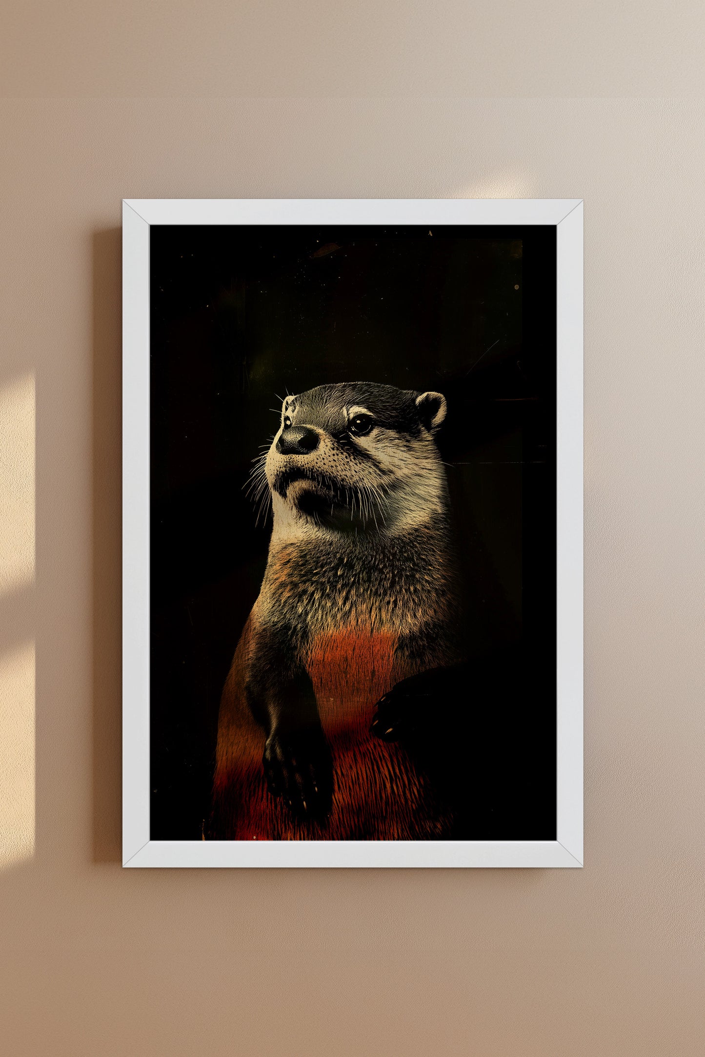Vintage Otter Wall Art Print - 1920's Italian Poster Style