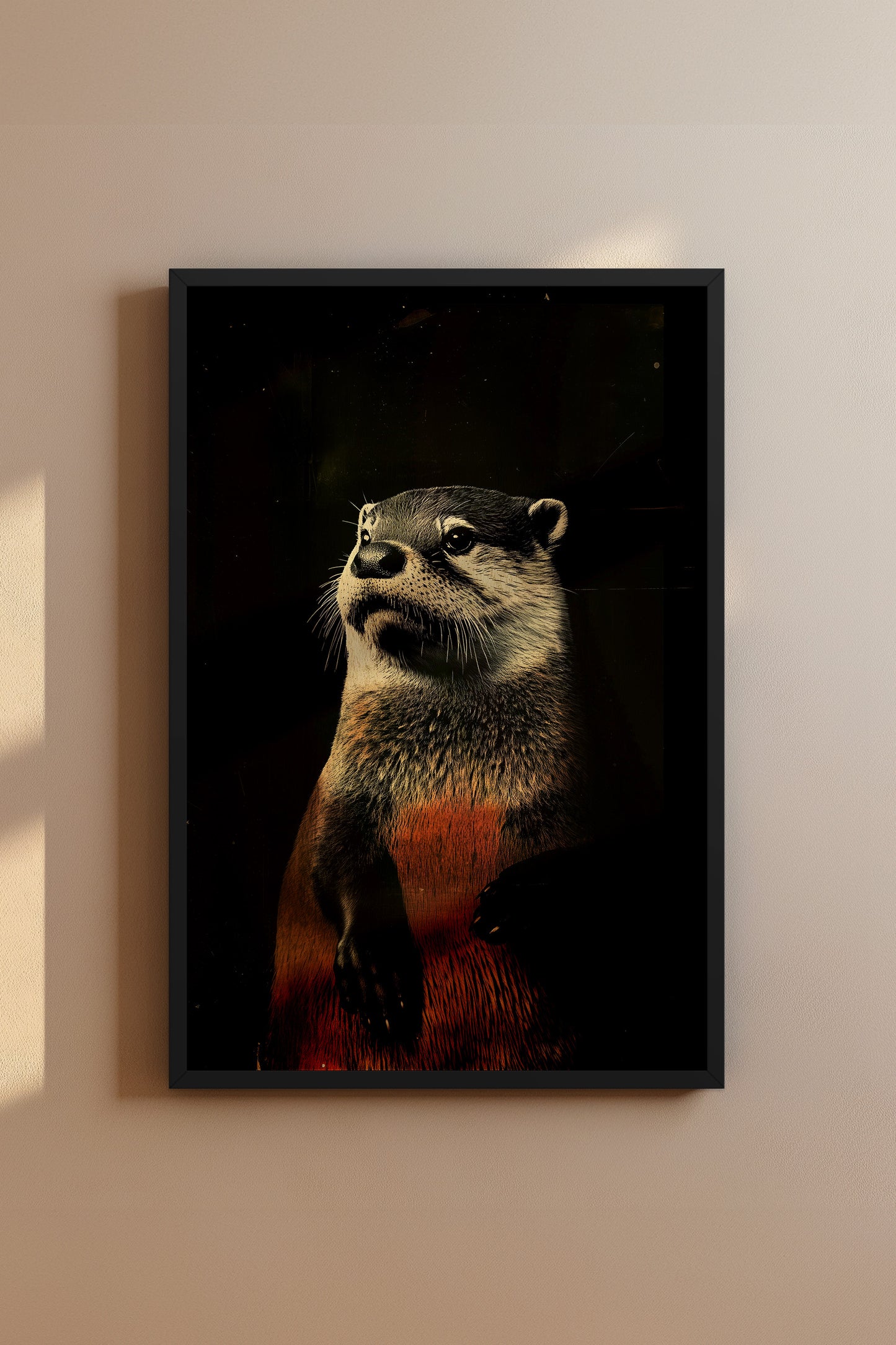 Vintage Otter Wall Art Print - 1920's Italian Poster Style