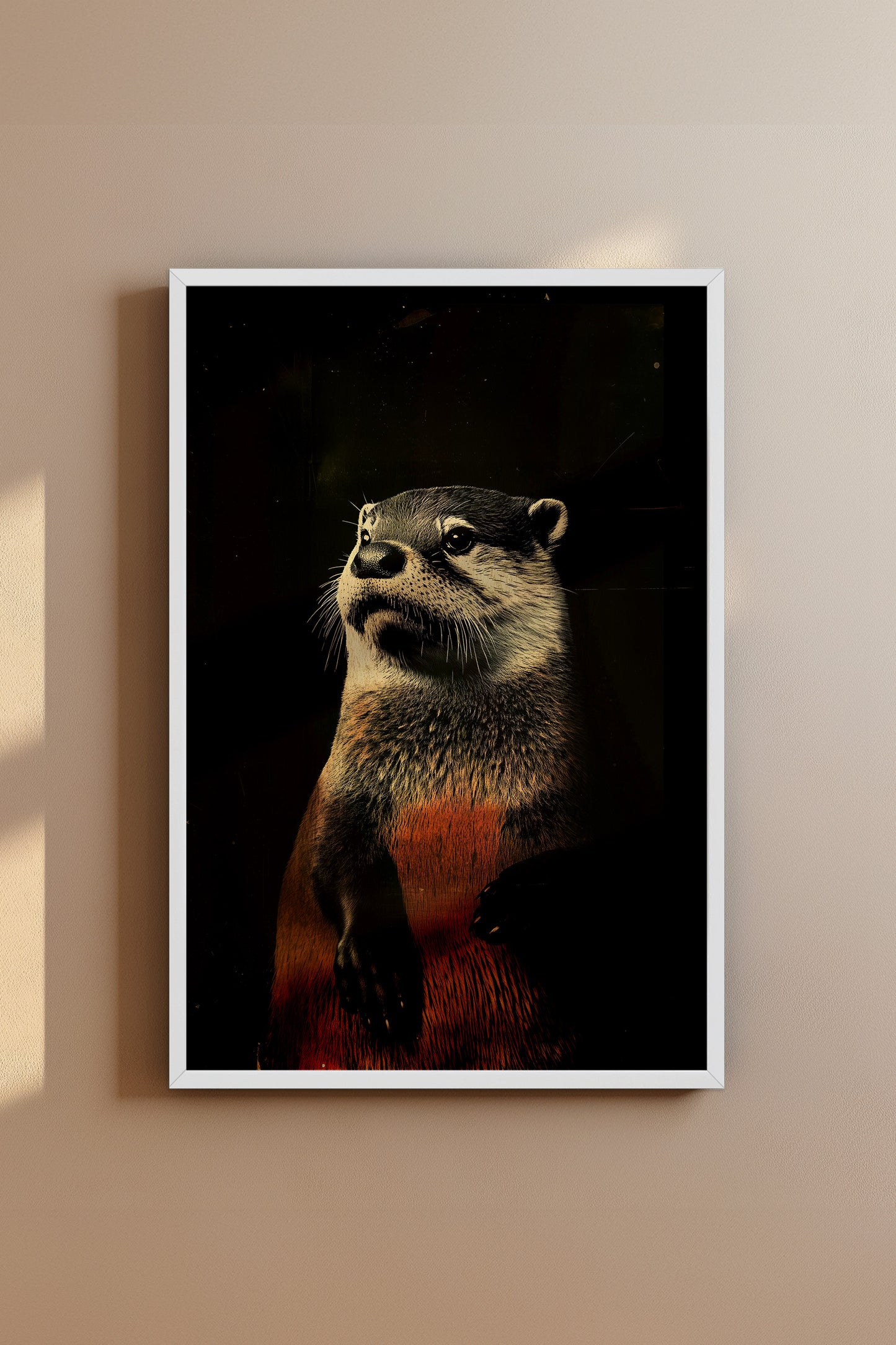 Vintage Otter Wall Art Print - 1920's Italian Poster Style