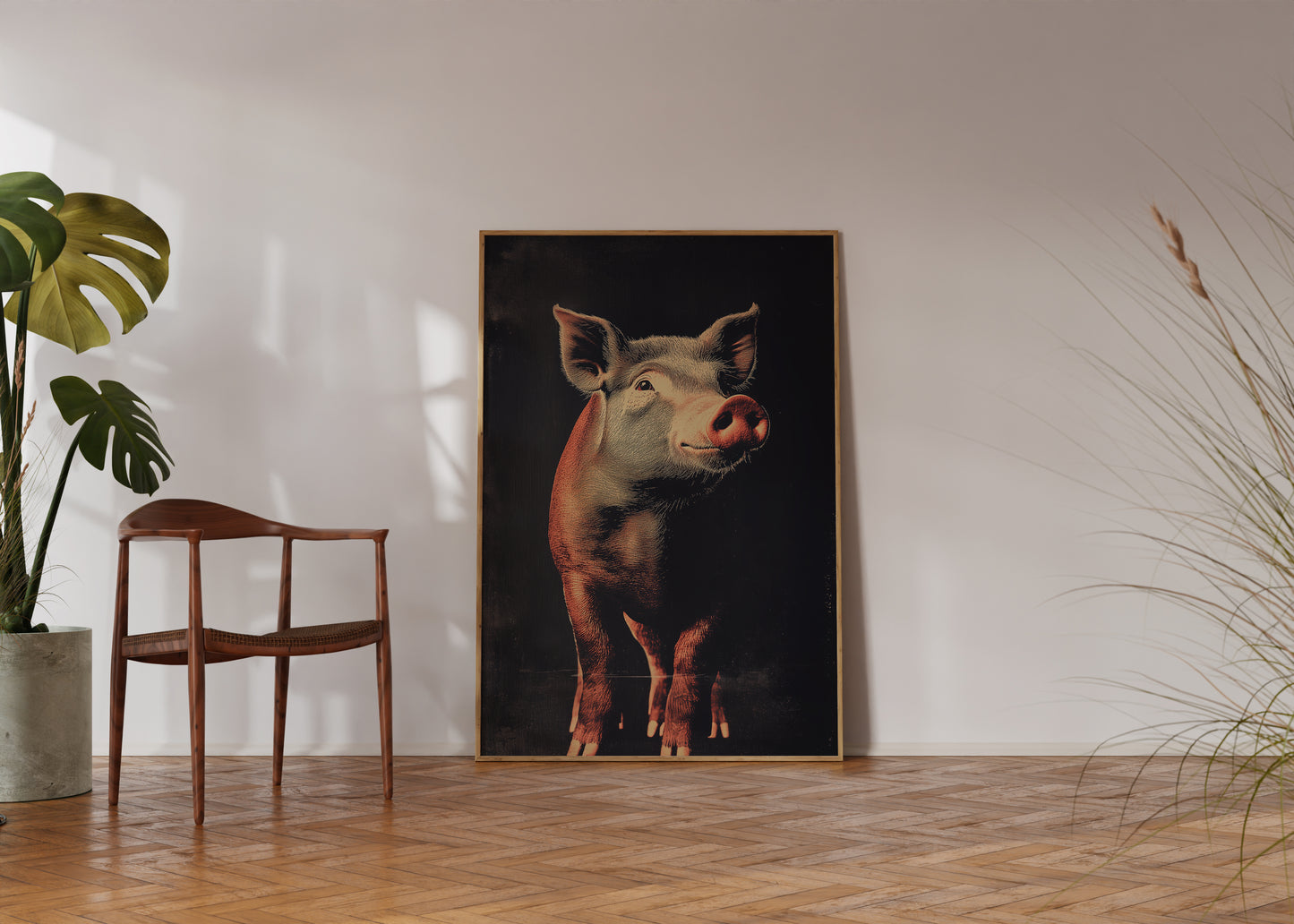 Vintage Pig Wall Art Print - 1920's Italian Poster Style