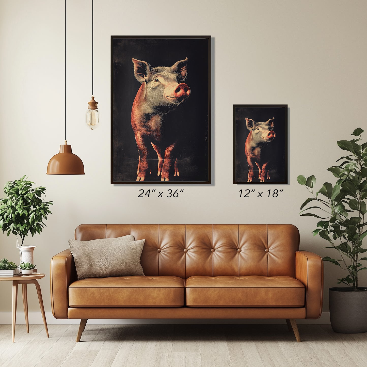 Vintage Pig Wall Art Print - 1920's Italian Poster Style