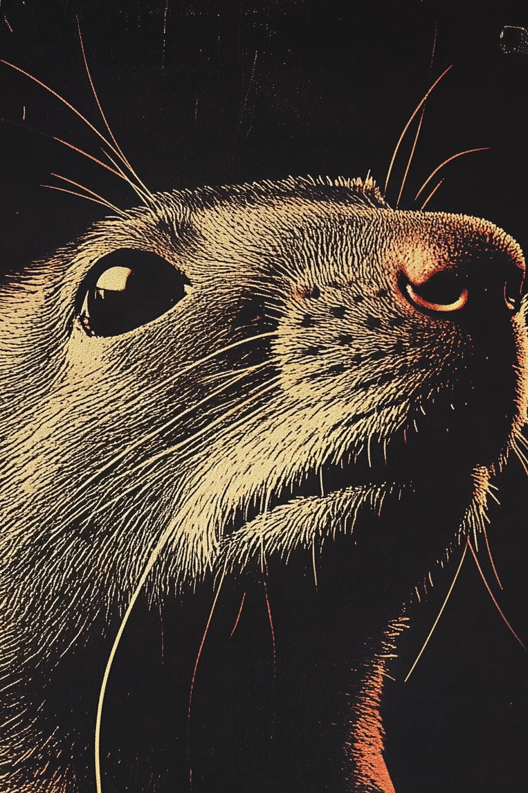 Vintage Rat Wall Art Print - 1920's Italian Poster Style