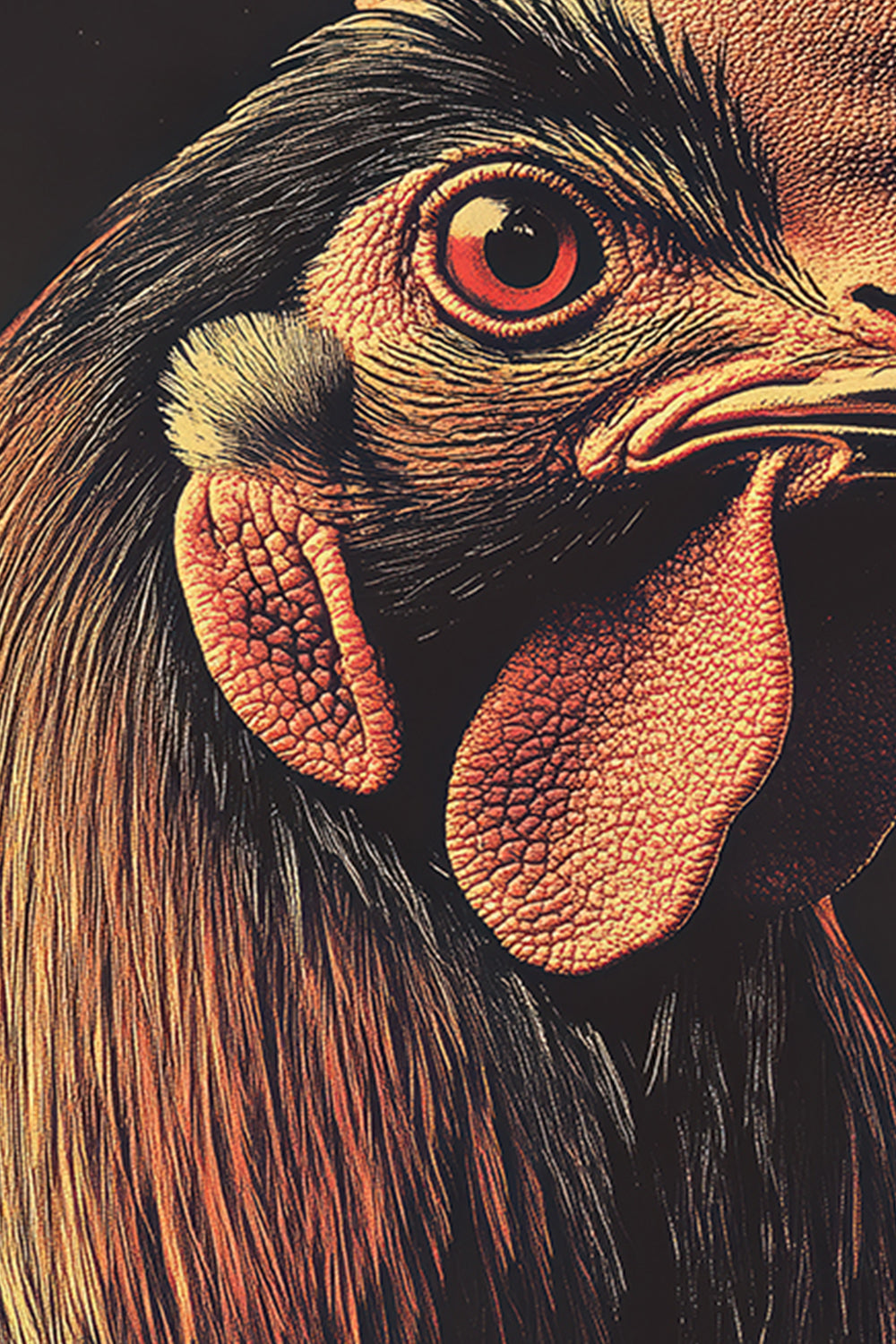 Vintage Rooster Wall Art Print - 1920's Italian Poster Style