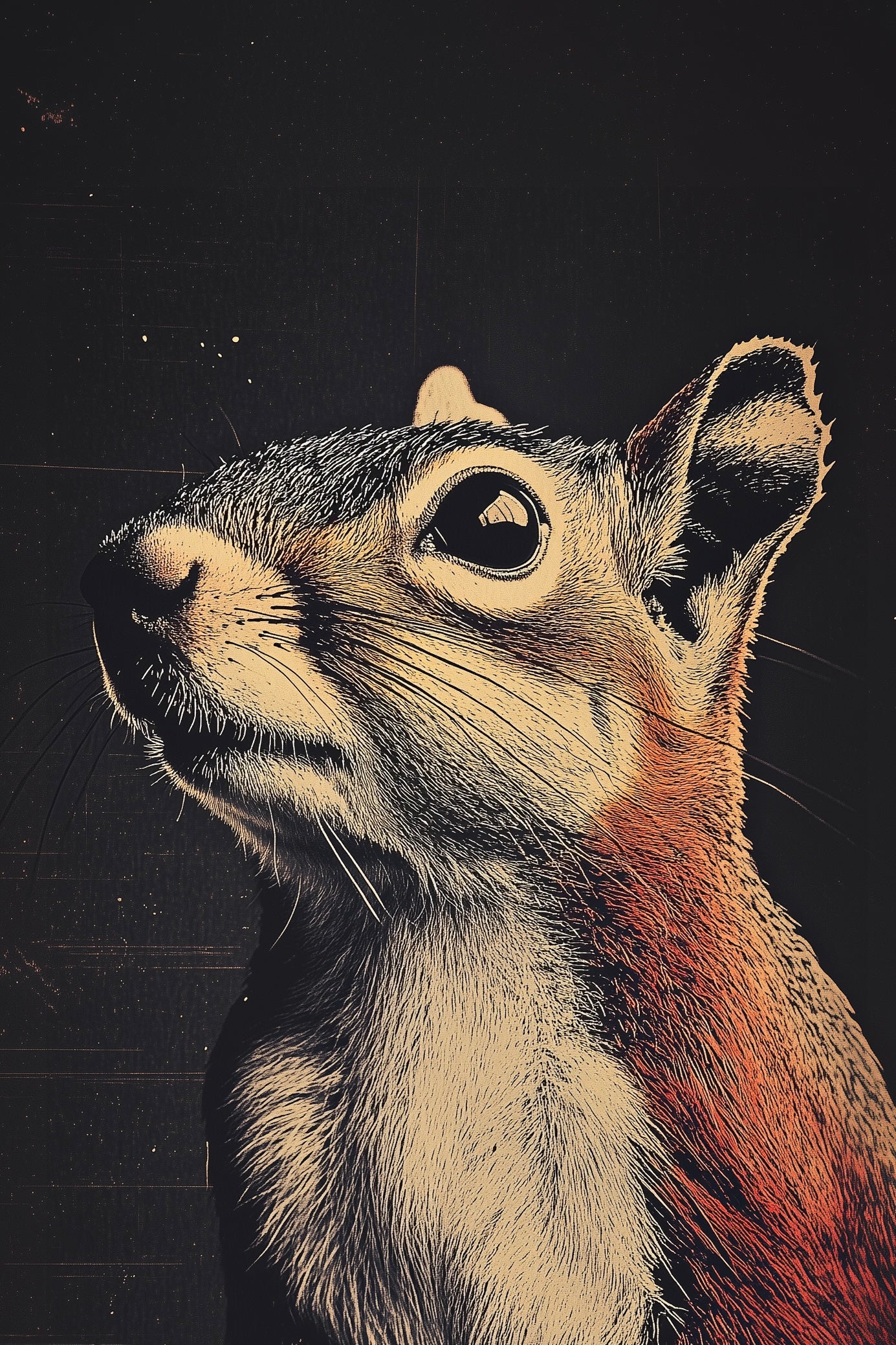 Vintage Squirrel Wall Art Print - 1920's Italian Poster Style