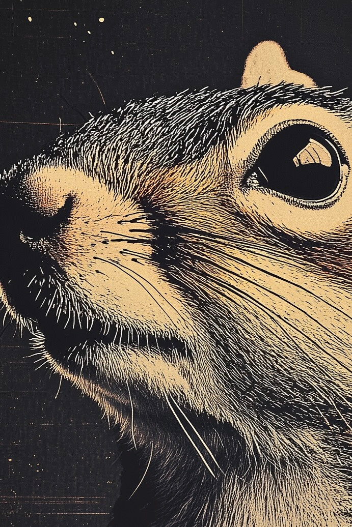 Vintage Squirrel Wall Art Print - 1920's Italian Poster Style