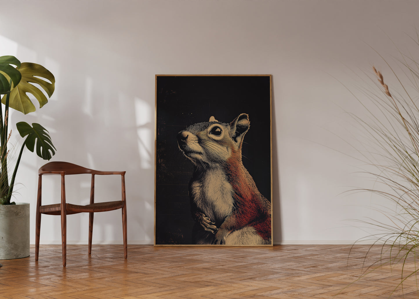 Vintage Squirrel Wall Art Print - 1920's Italian Poster Style