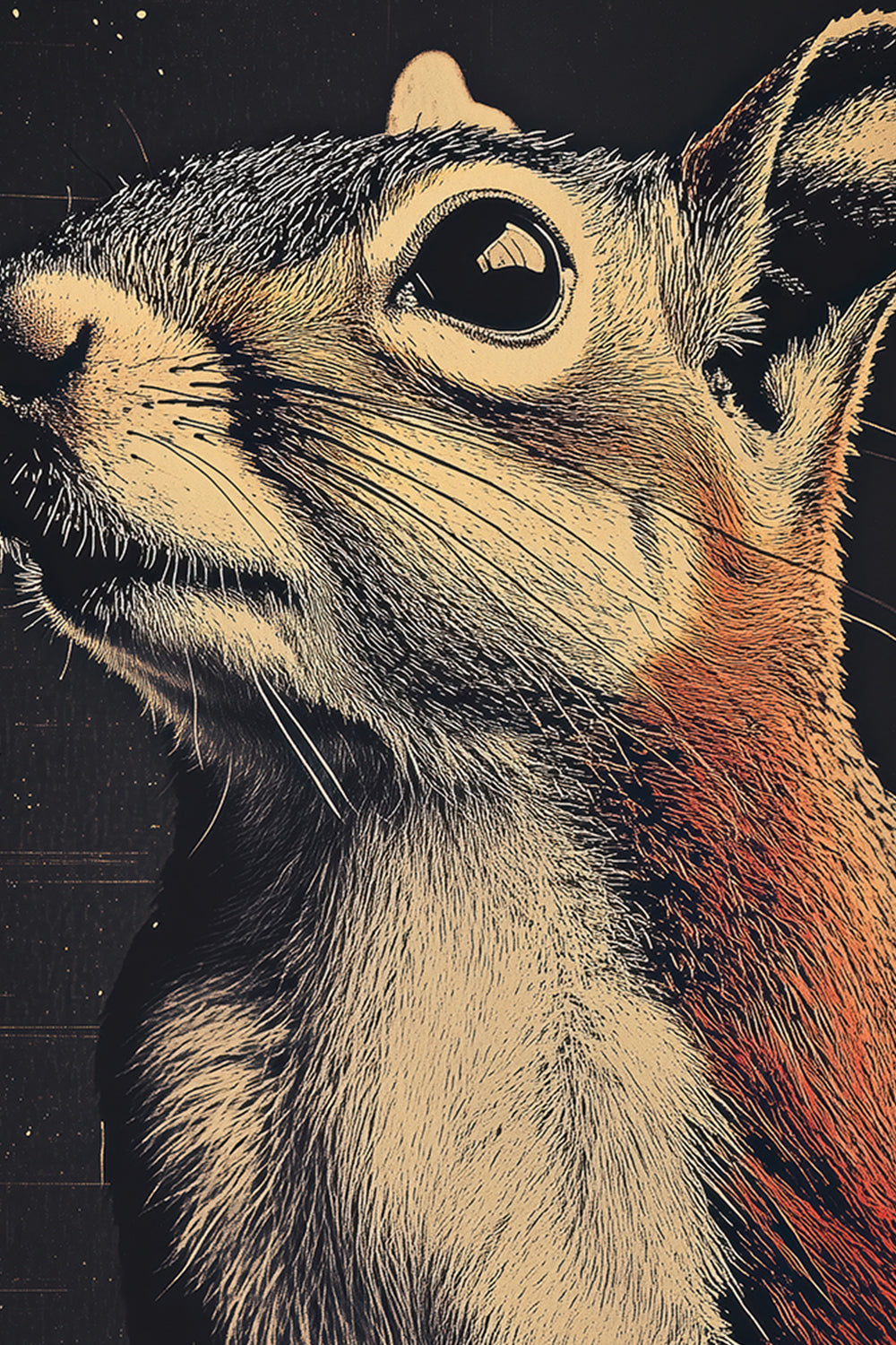 Vintage Squirrel Wall Art Print - 1920's Italian Poster Style