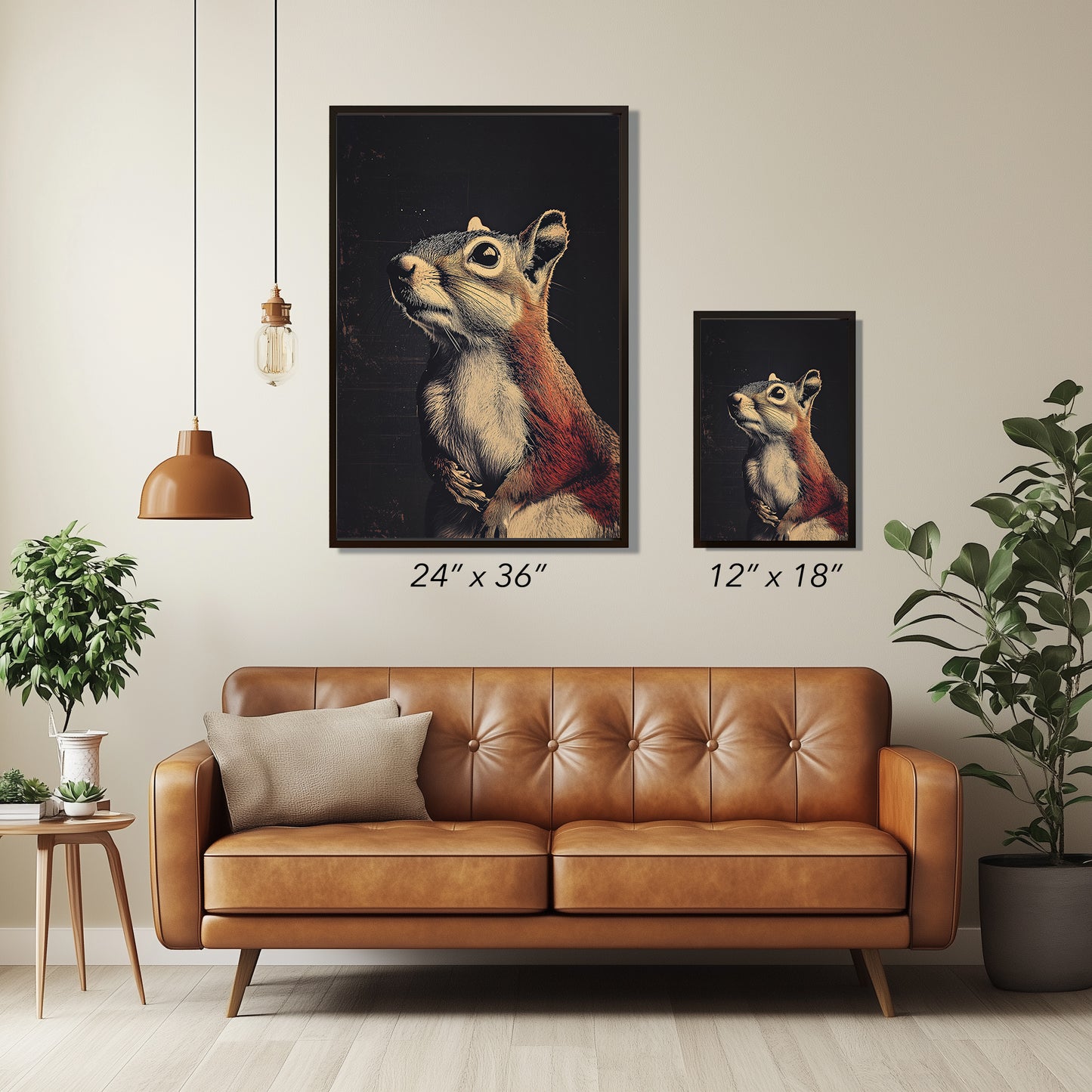 Vintage Squirrel Wall Art Print - 1920's Italian Poster Style