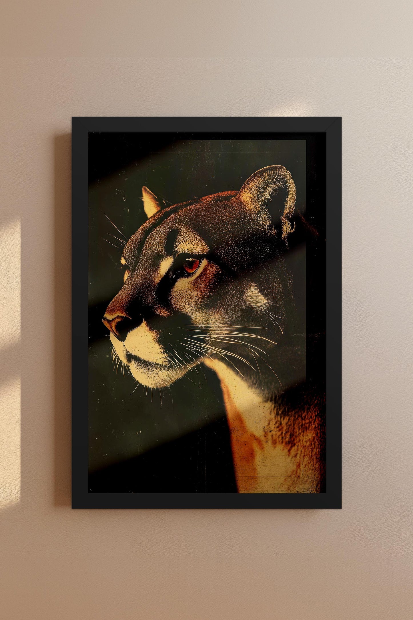 Vintage Cougar Wall Art Print - 1920's Italian Poster Style