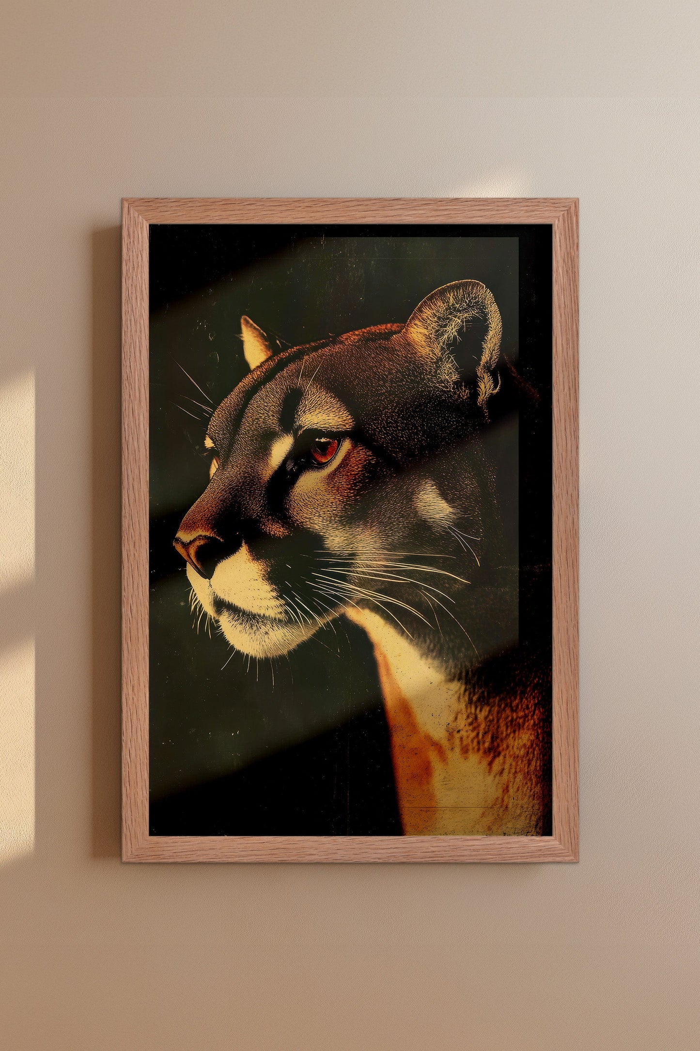 Vintage Cougar Wall Art Print - 1920's Italian Poster Style