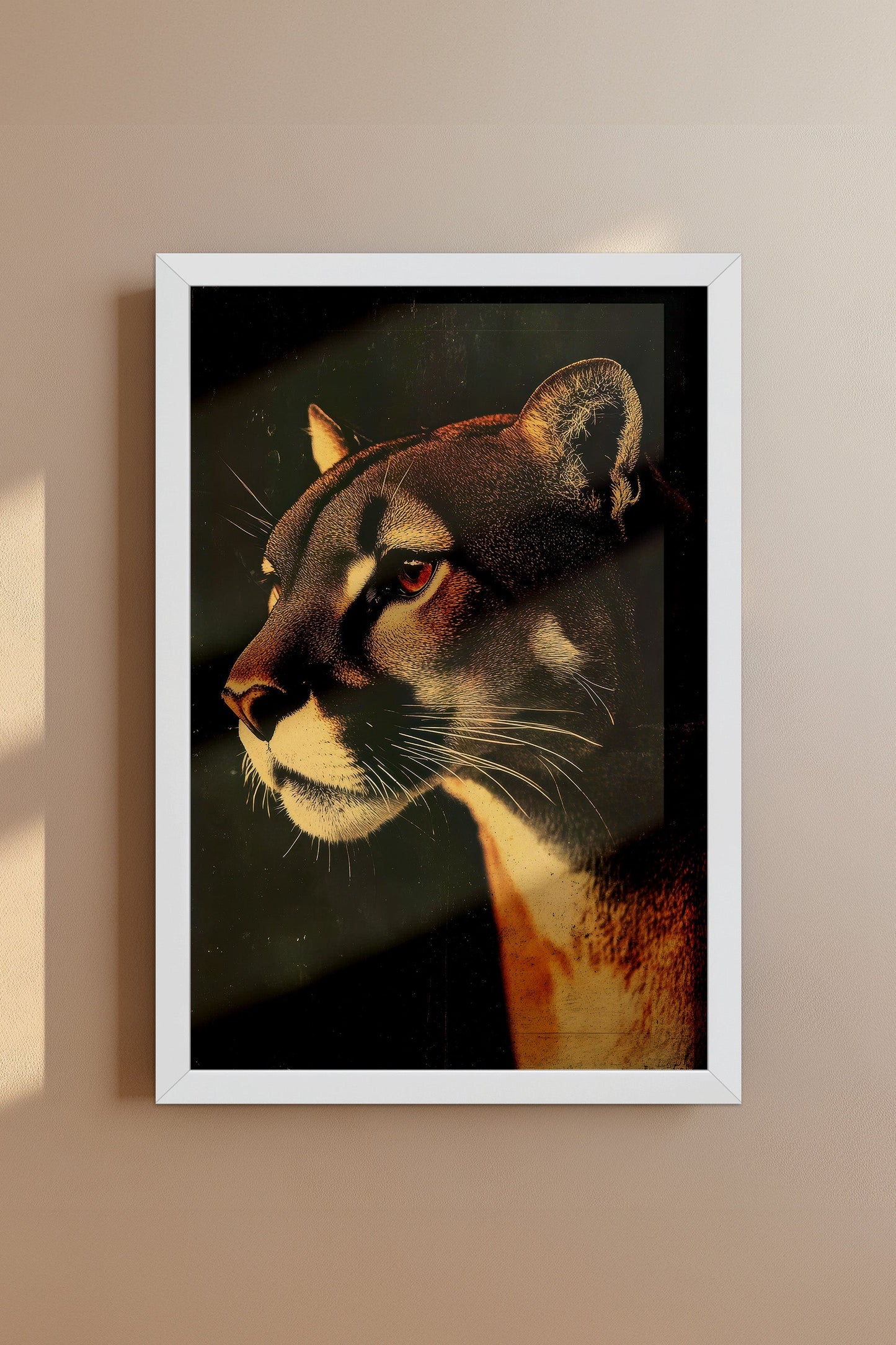 Vintage Cougar Wall Art Print - 1920's Italian Poster Style