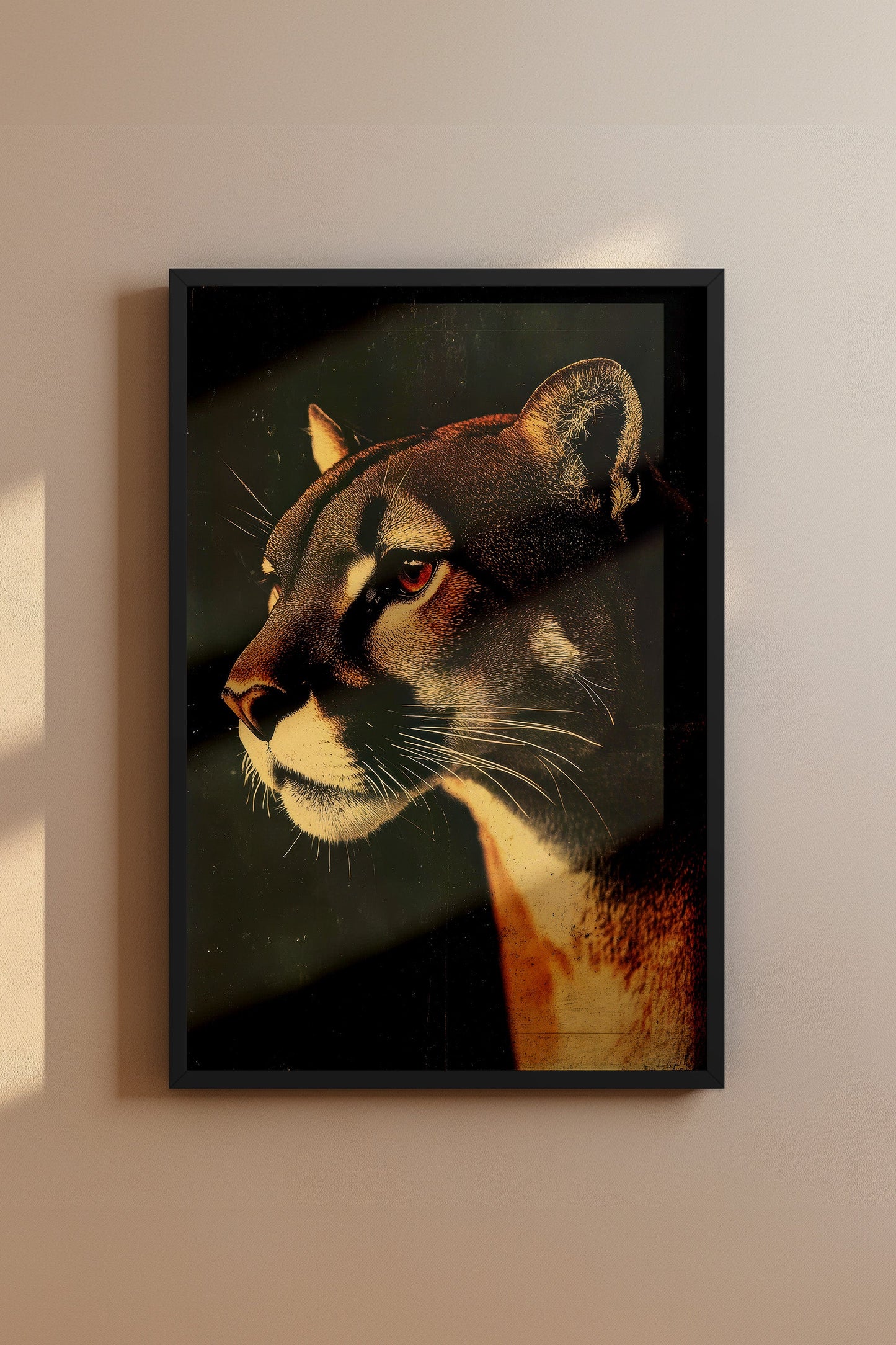 Vintage Cougar Wall Art Print - 1920's Italian Poster Style