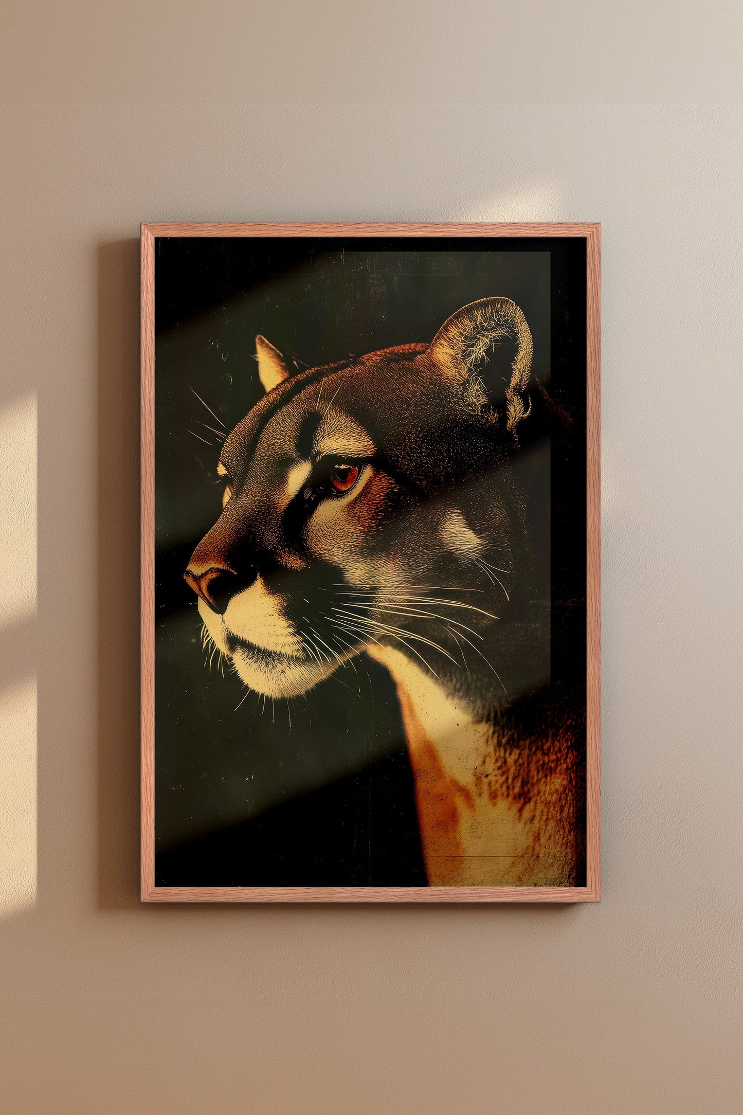 Vintage Cougar Wall Art Print - 1920's Italian Poster Style