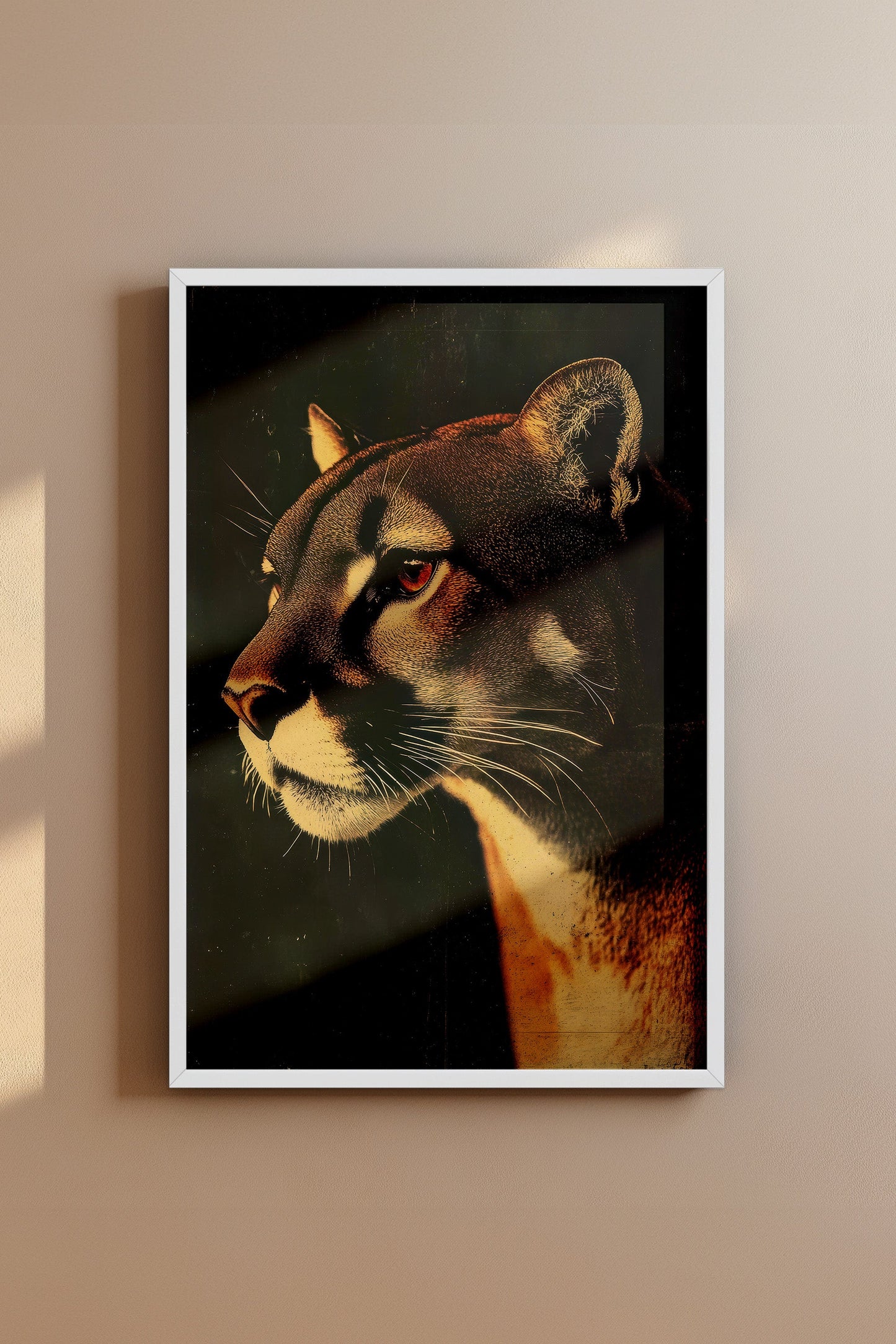 Vintage Cougar Wall Art Print - 1920's Italian Poster Style
