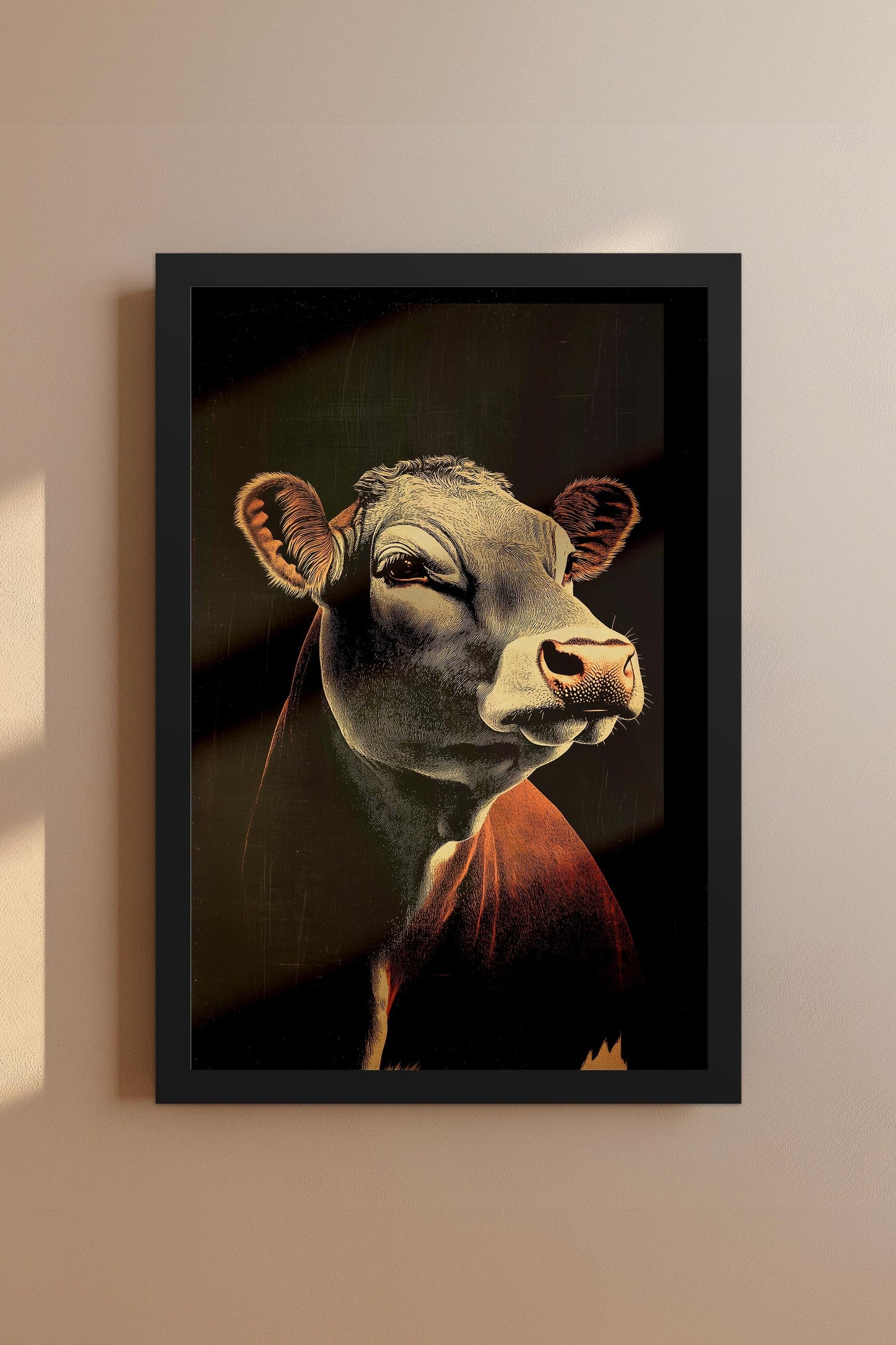 Vintage Cow Wall Art Print - 1920's Italian Poster Style