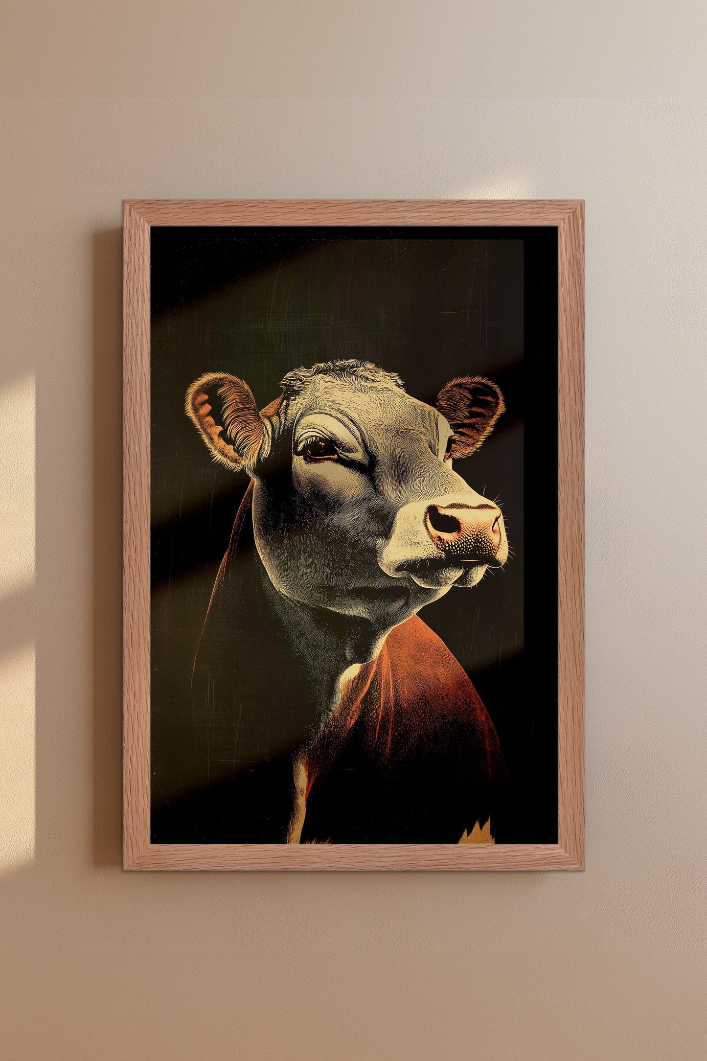 Vintage Cow Wall Art Print - 1920's Italian Poster Style