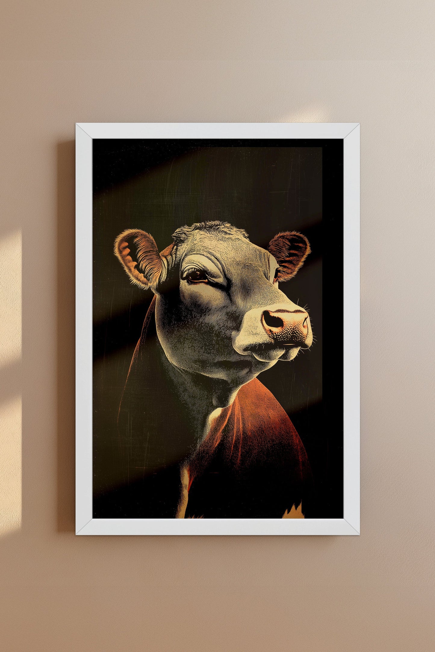 Vintage Cow Wall Art Print - 1920's Italian Poster Style