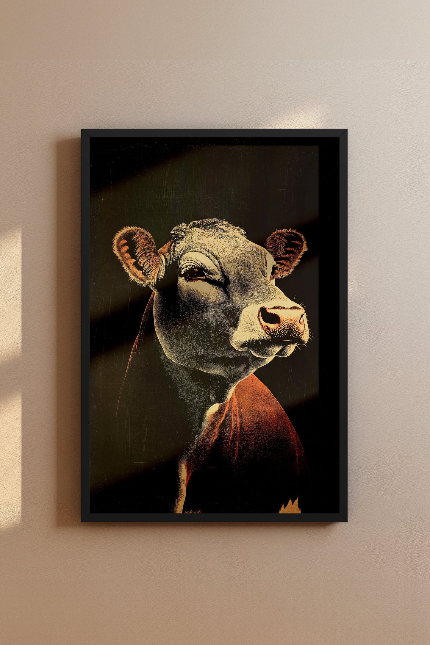 Vintage Cow Wall Art Print - 1920's Italian Poster Style