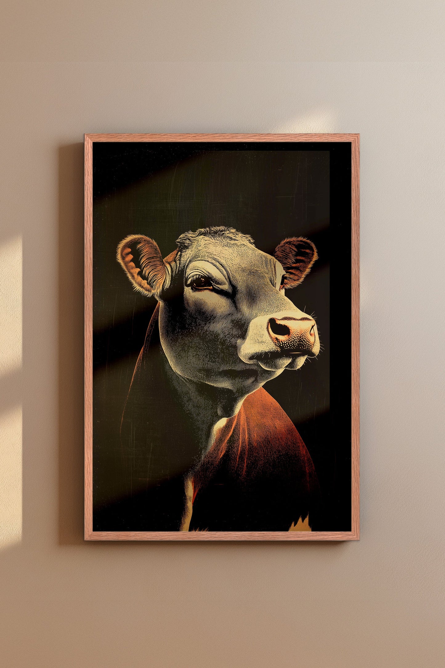 Vintage Cow Wall Art Print - 1920's Italian Poster Style