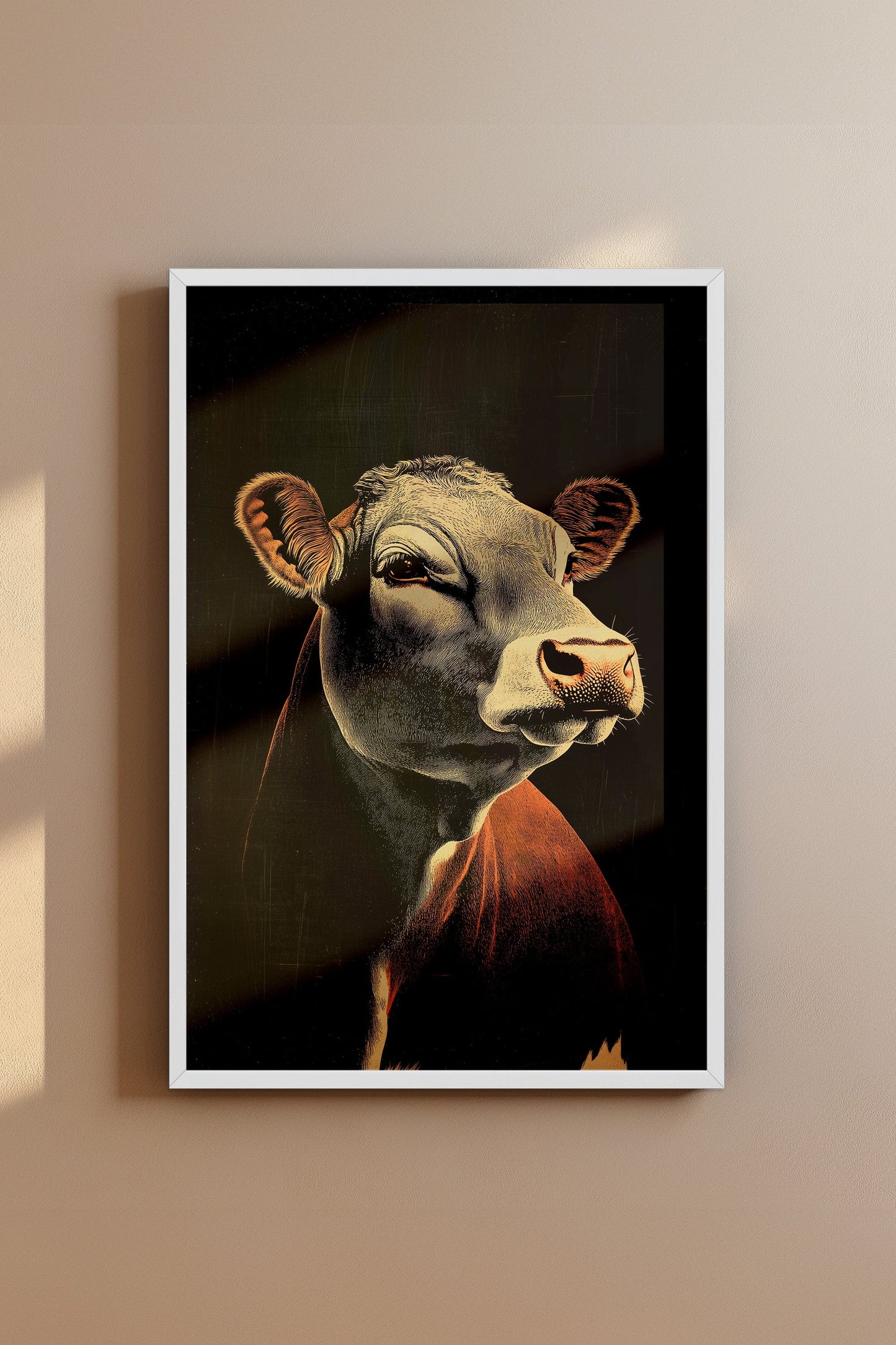 Vintage Cow Wall Art Print - 1920's Italian Poster Style
