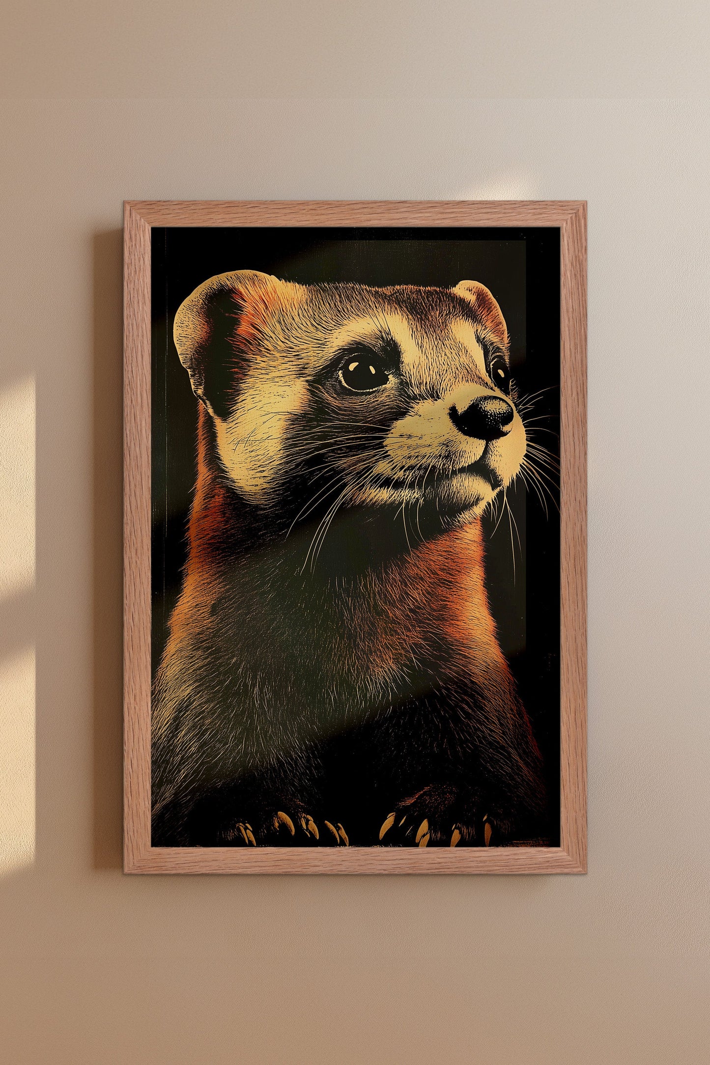 Vintage Ferret Wall Art Print - 1920's Italian Poster Style
