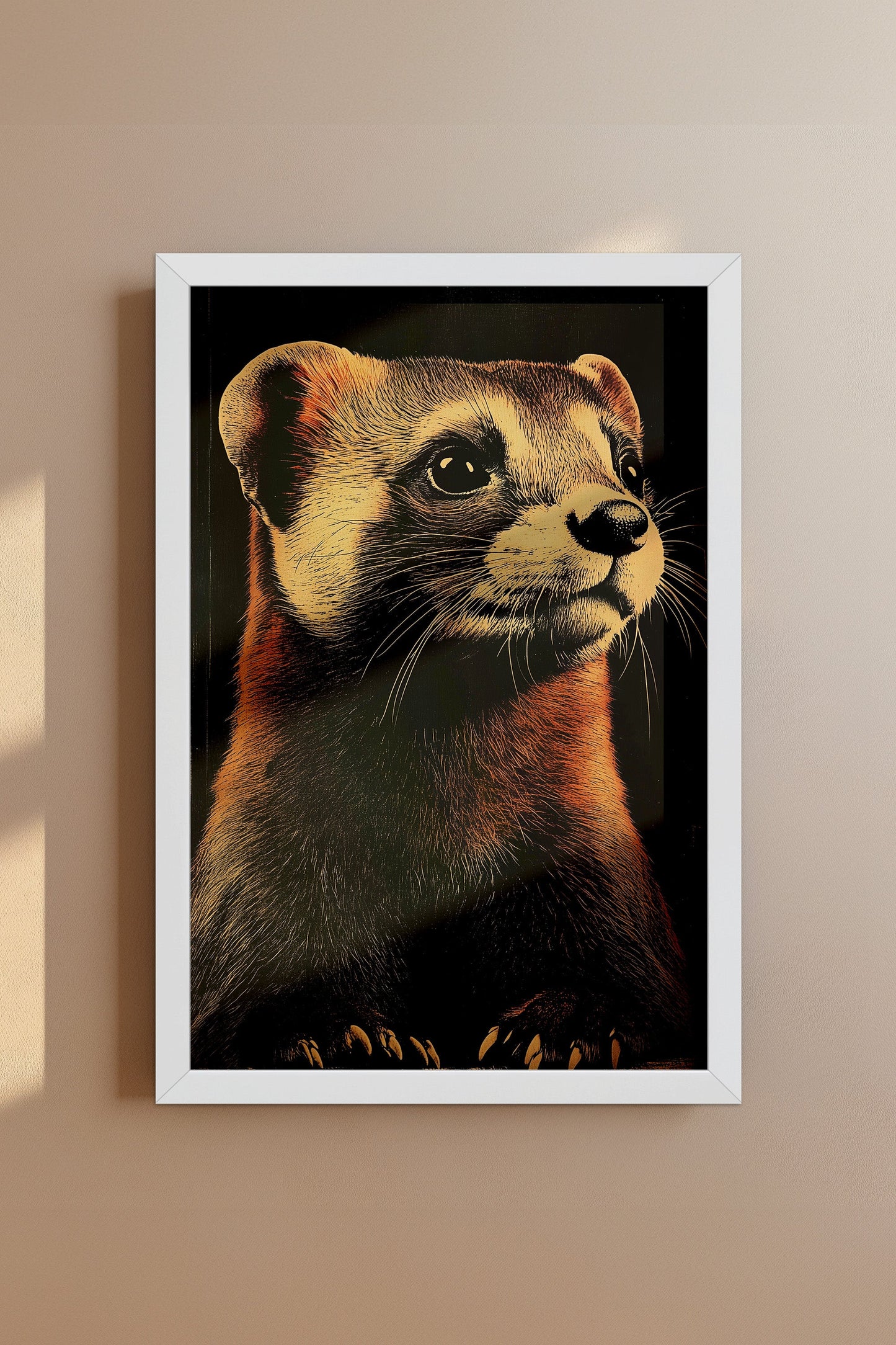 Vintage Ferret Wall Art Print - 1920's Italian Poster Style