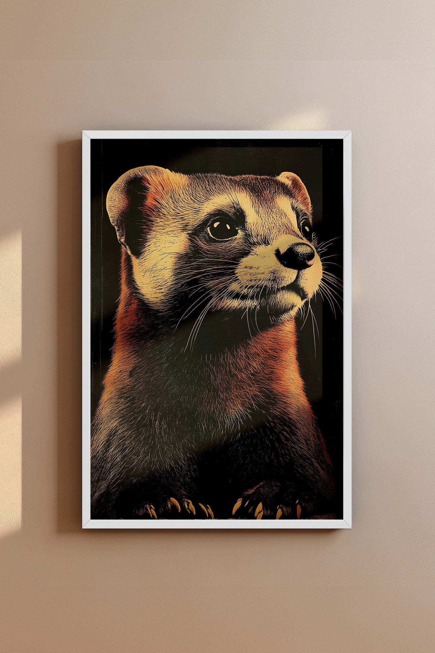Vintage Ferret Wall Art Print - 1920's Italian Poster Style