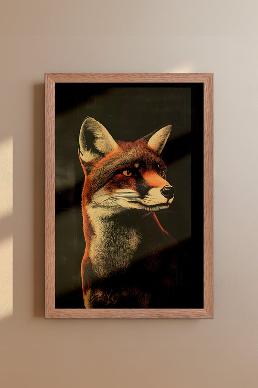 Vintage Fox Wall Art Print - 1920's Italian Poster Style