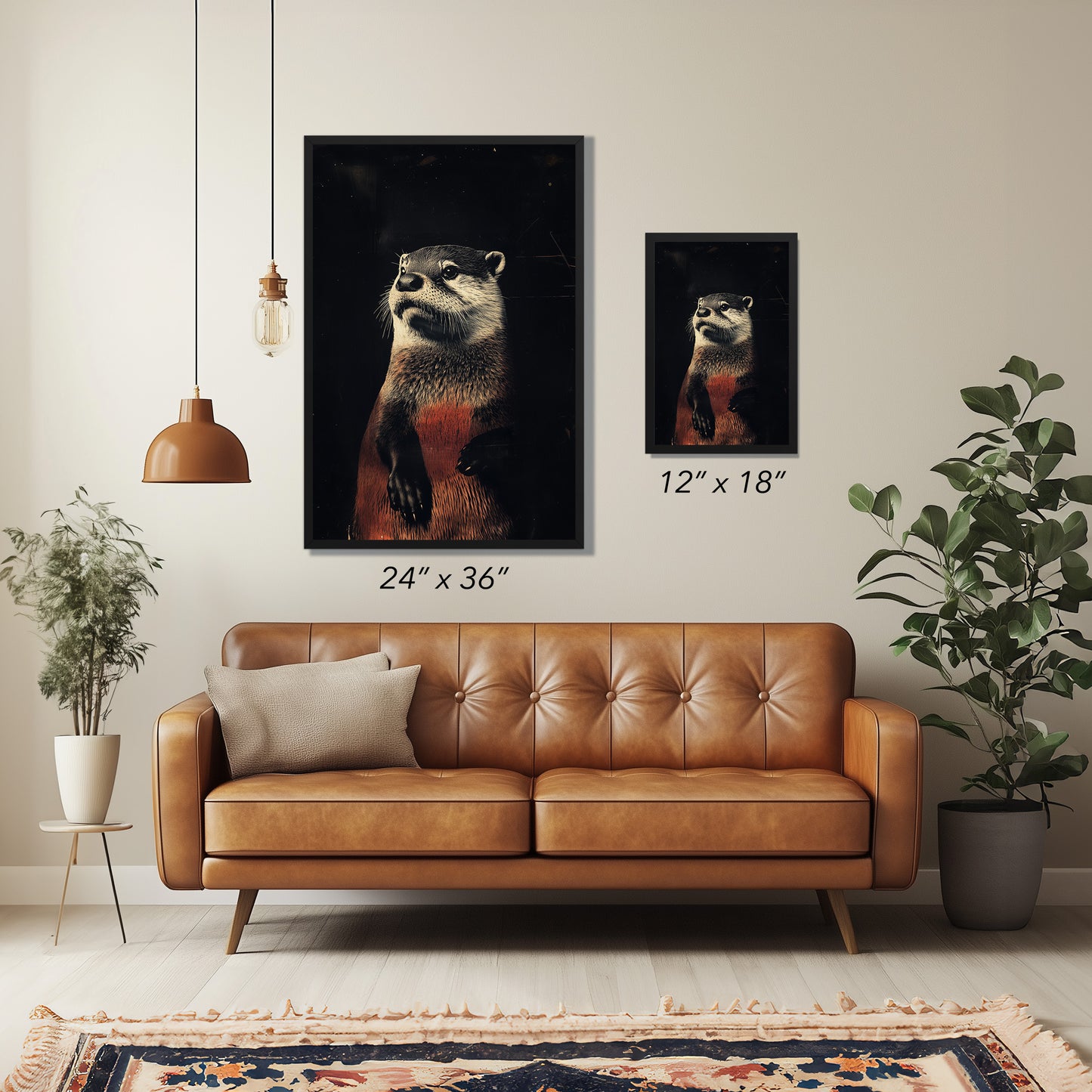 Vintage Otter Wall Art Print - 1920's Italian Poster Style