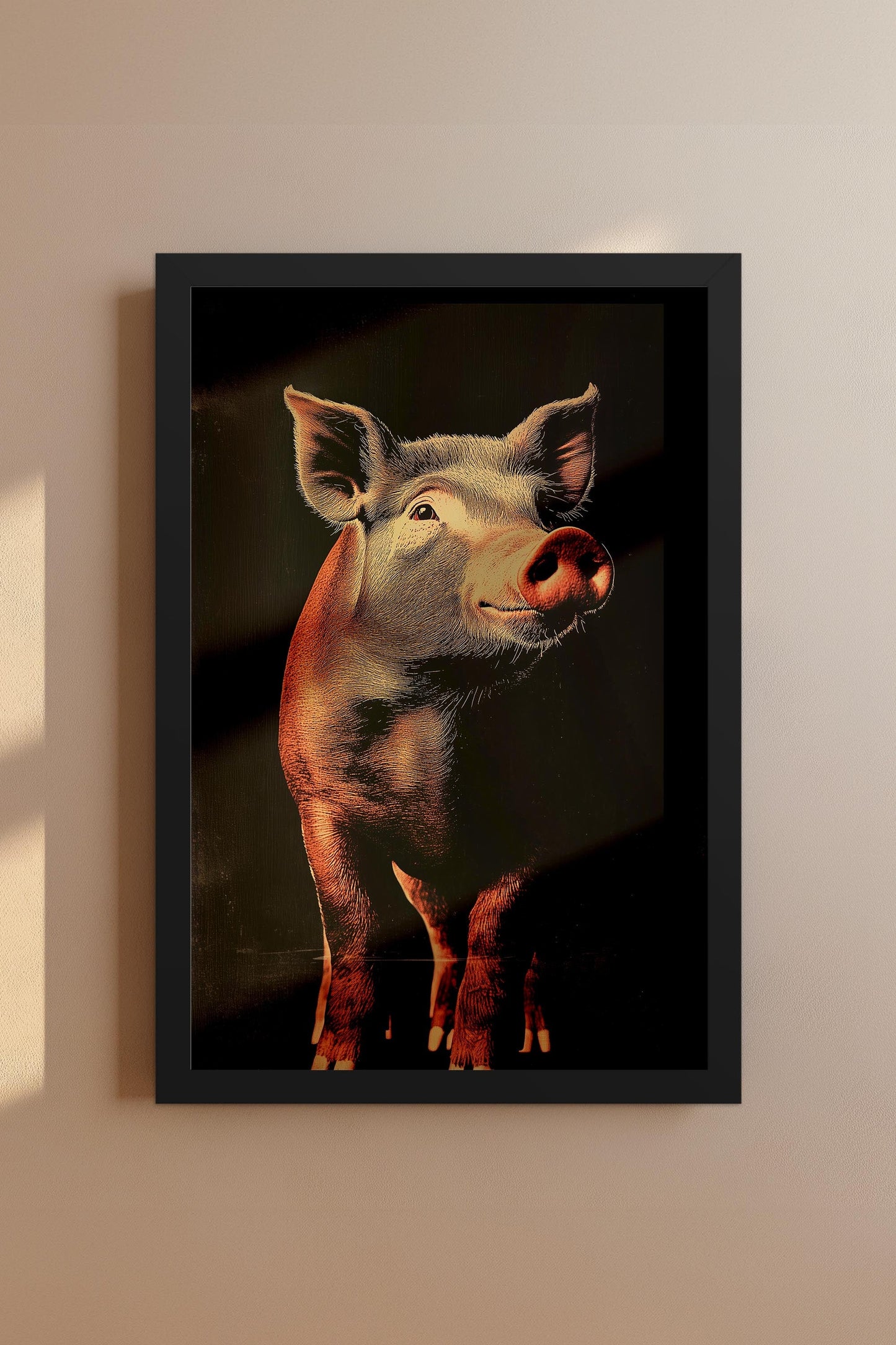 Vintage Pig Wall Art Print - 1920's Italian Poster Style
