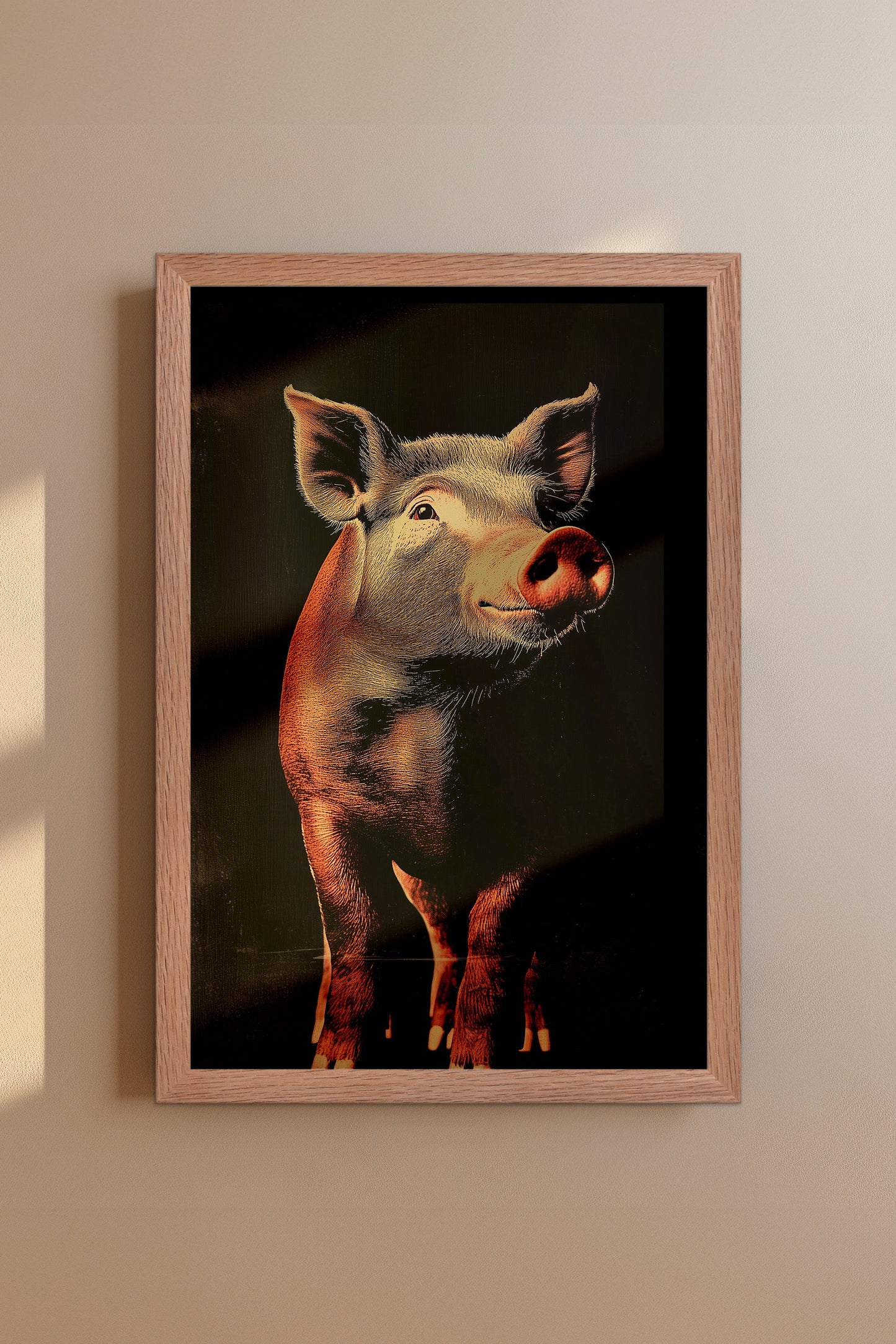 Vintage Pig Wall Art Print - 1920's Italian Poster Style